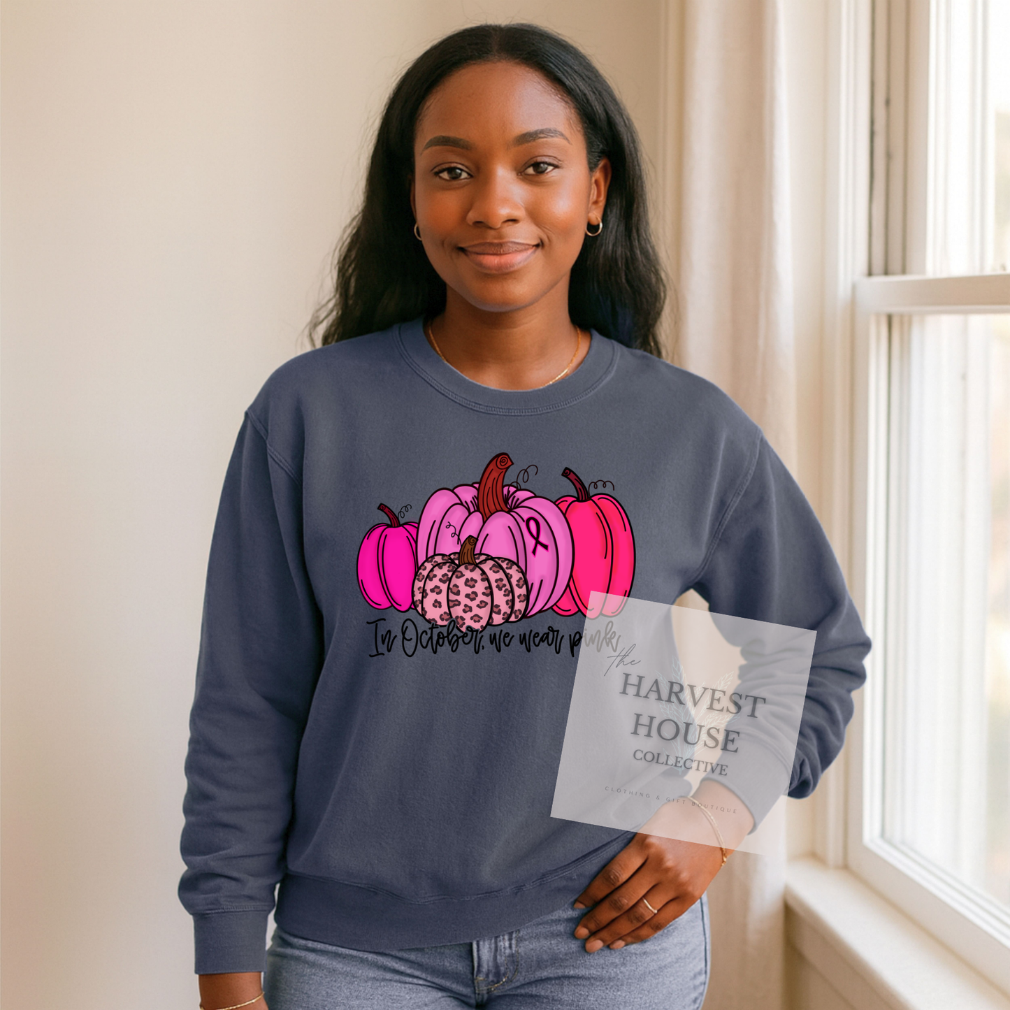 In October We Wear Pink Comfort Color Crewneck
