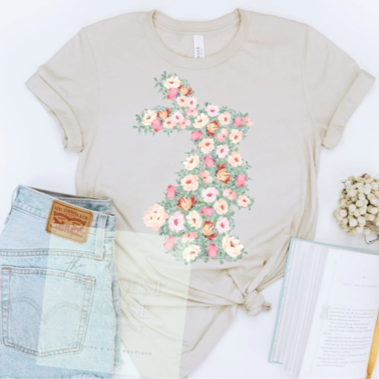 Floral Easter Bunny Tee