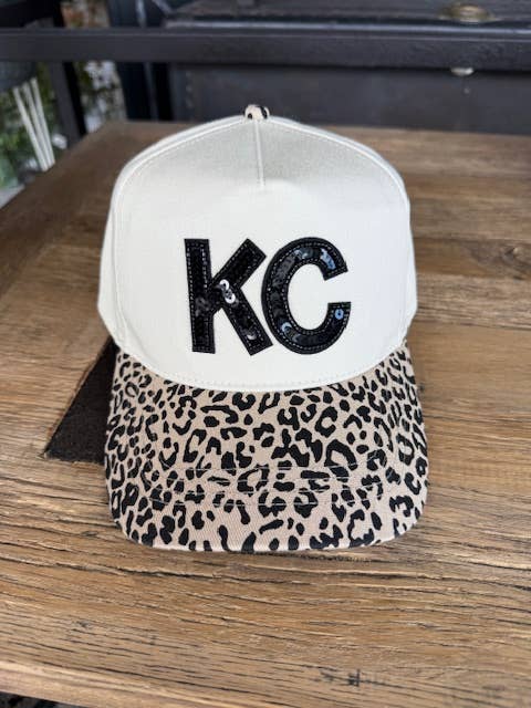 KC Sequin Leopard Trucker Hat