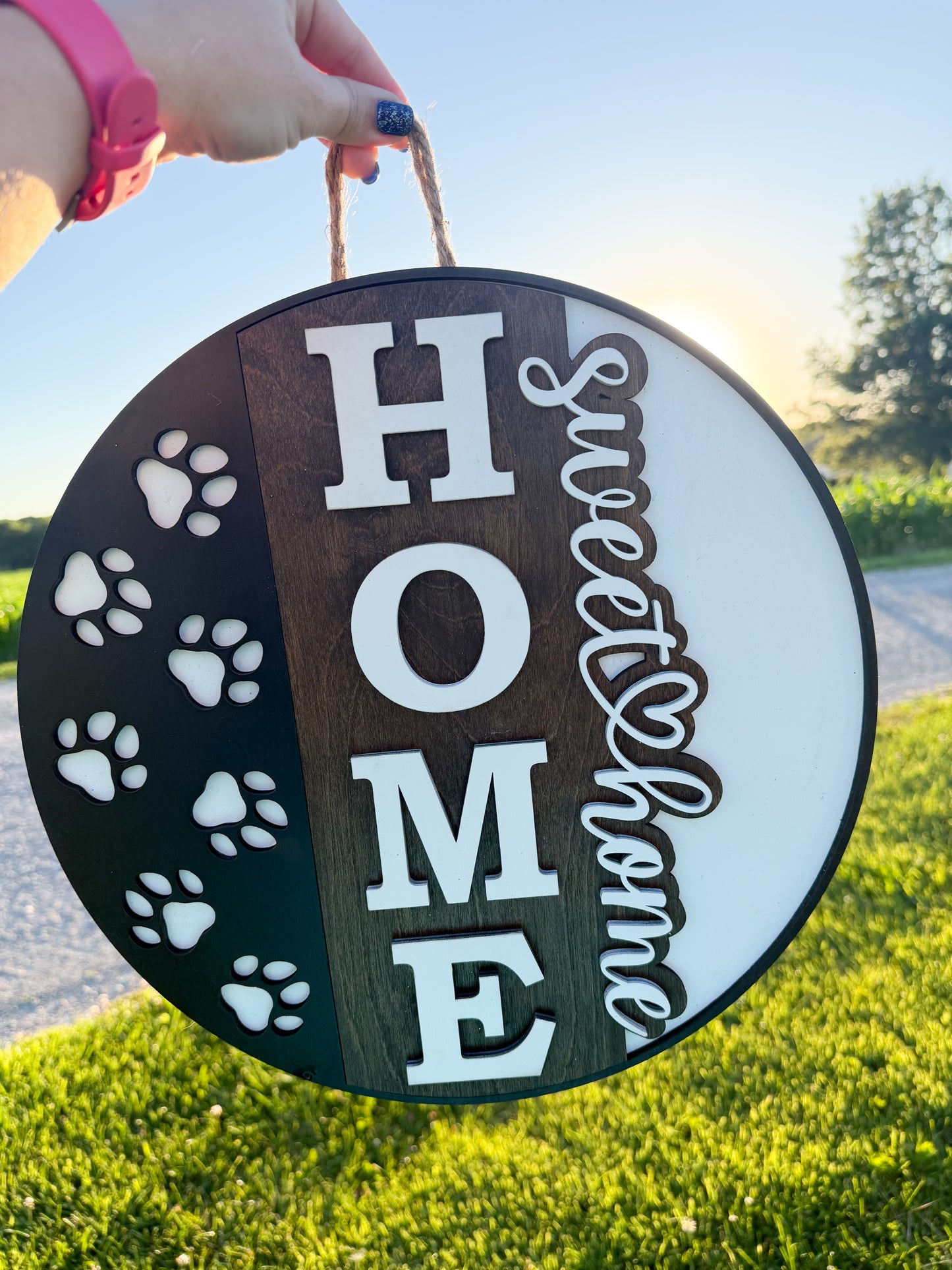 Home Sweet Home Pawprint Door Hanger