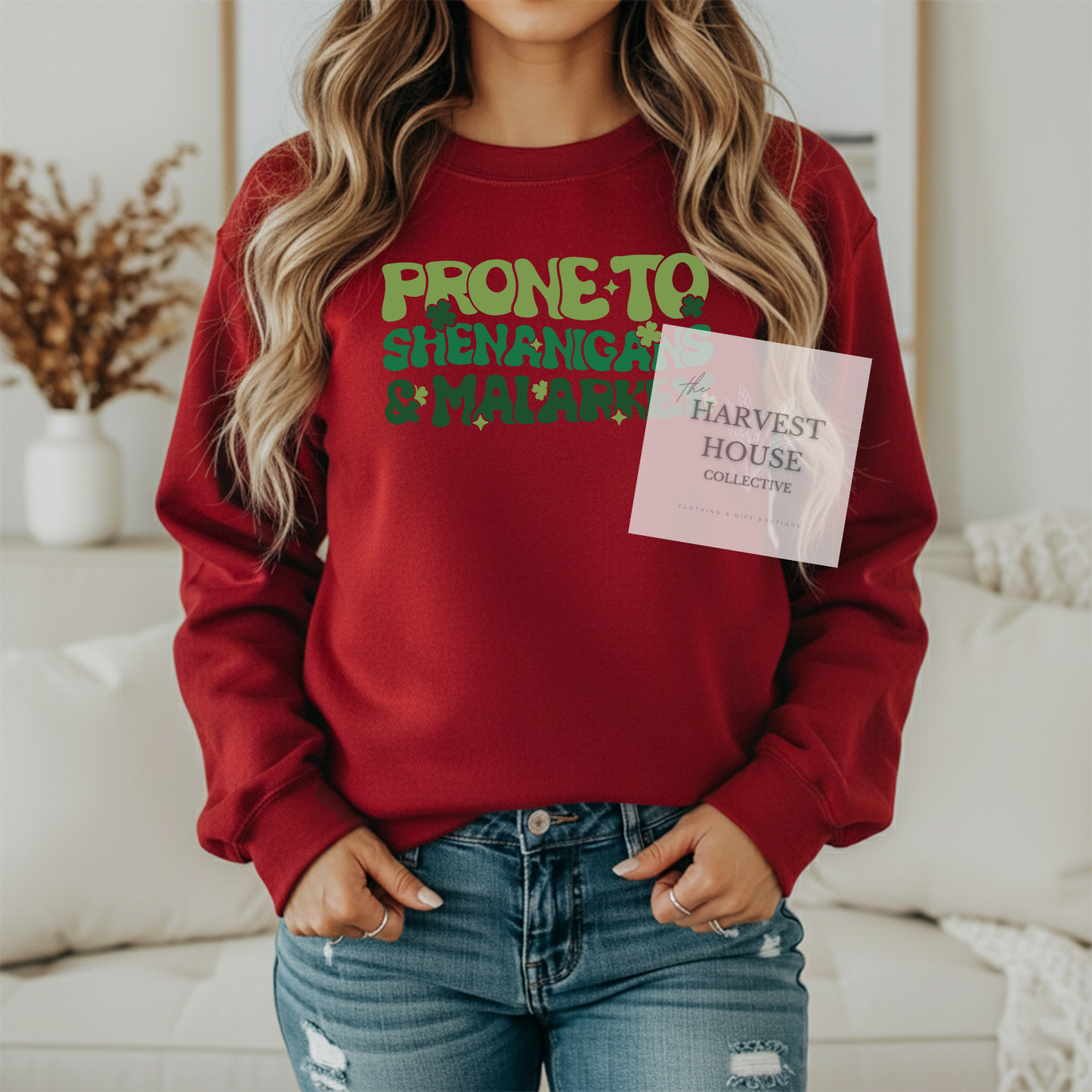 Prone To Shenanigans And Malarky Gildan Crewneck & Hoodie