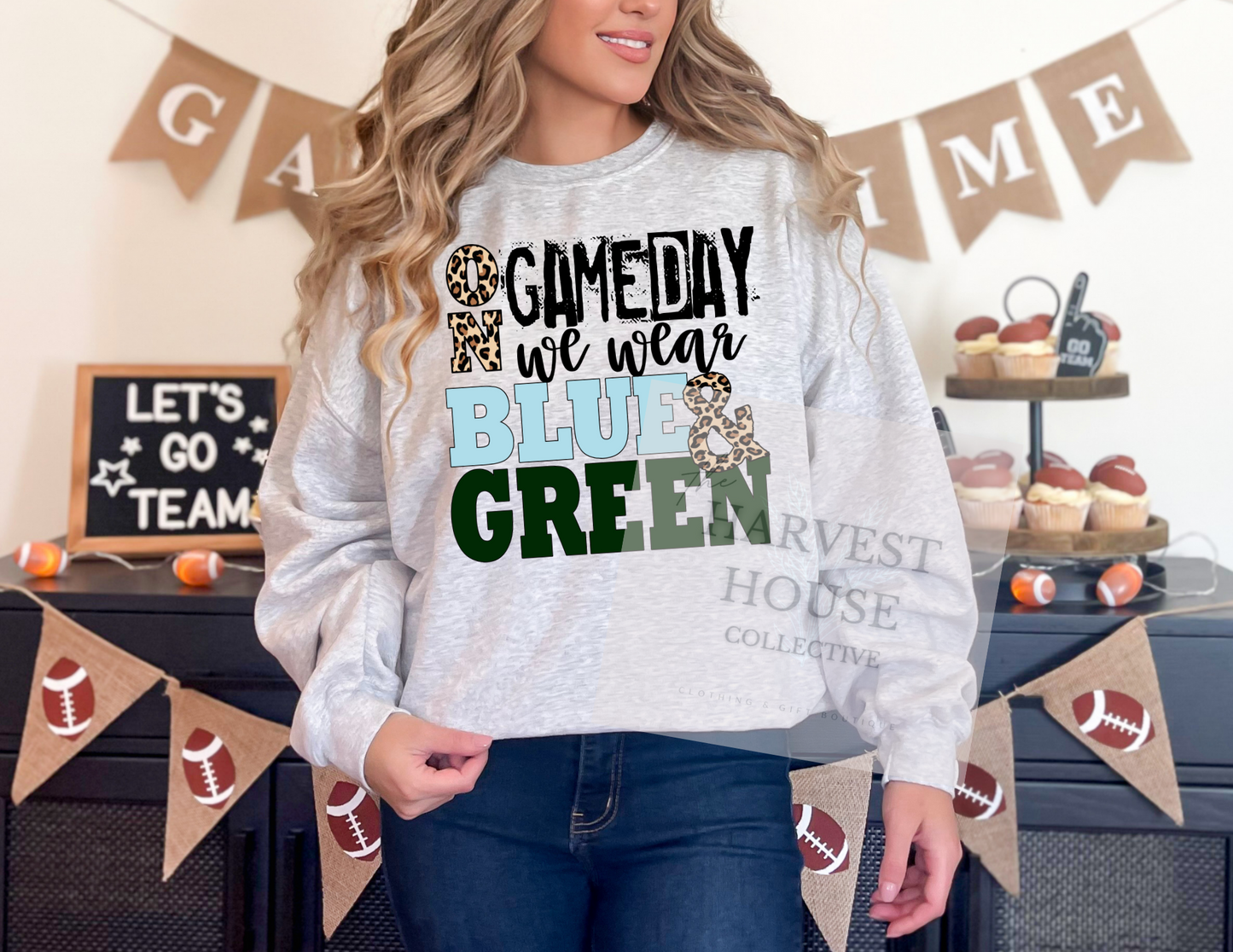 On Gameday We Wear Blue And Green Shirt