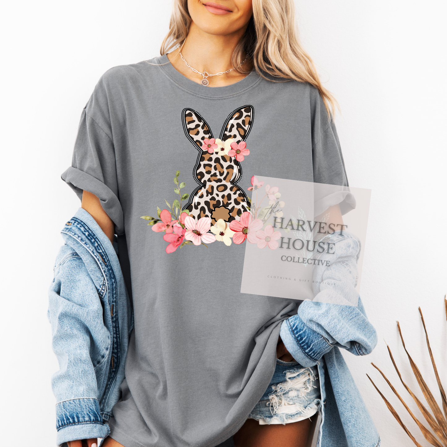 Leopard Easter Bunny Comfort Color Tee