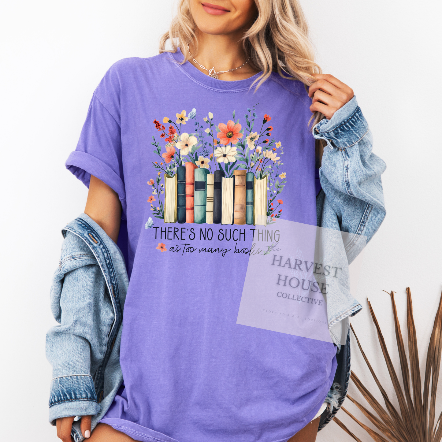 Theres No Such Things As Too Many Books Comfort Color Tee