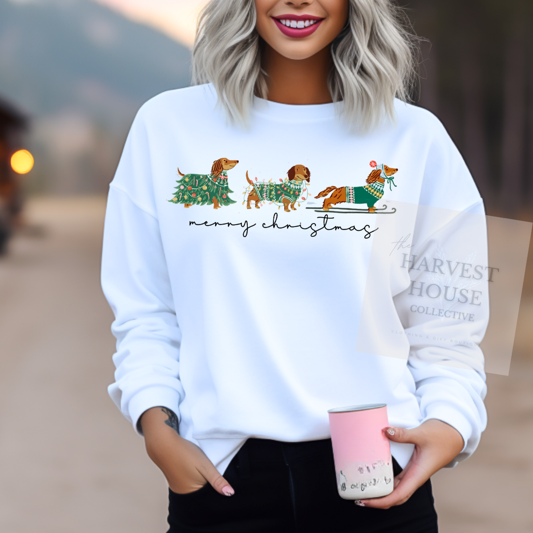 Dachshund Merry Christmas Sweatshirt