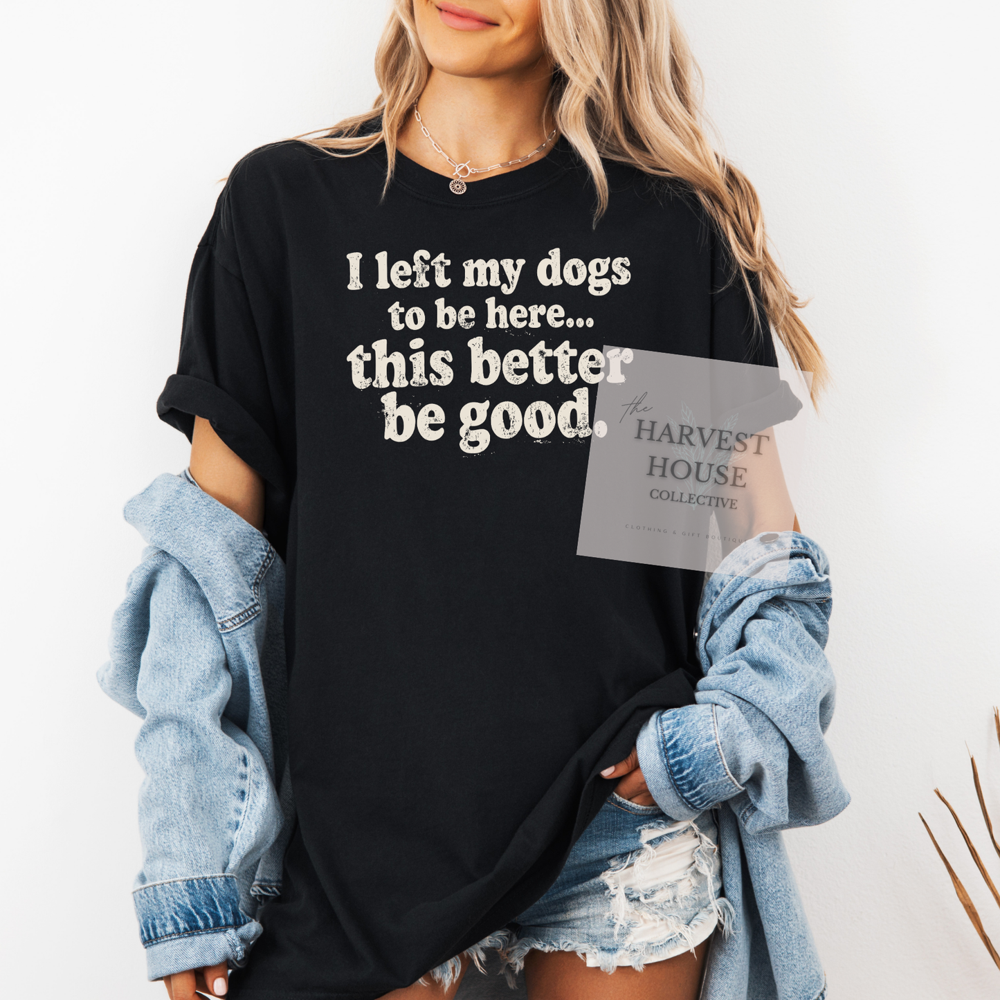 I Left My Dogs To Be Here Comfort Color Tee
