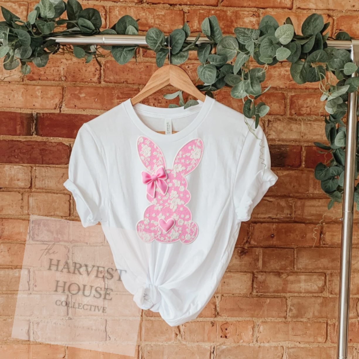 Pink Bow Bunny Tee