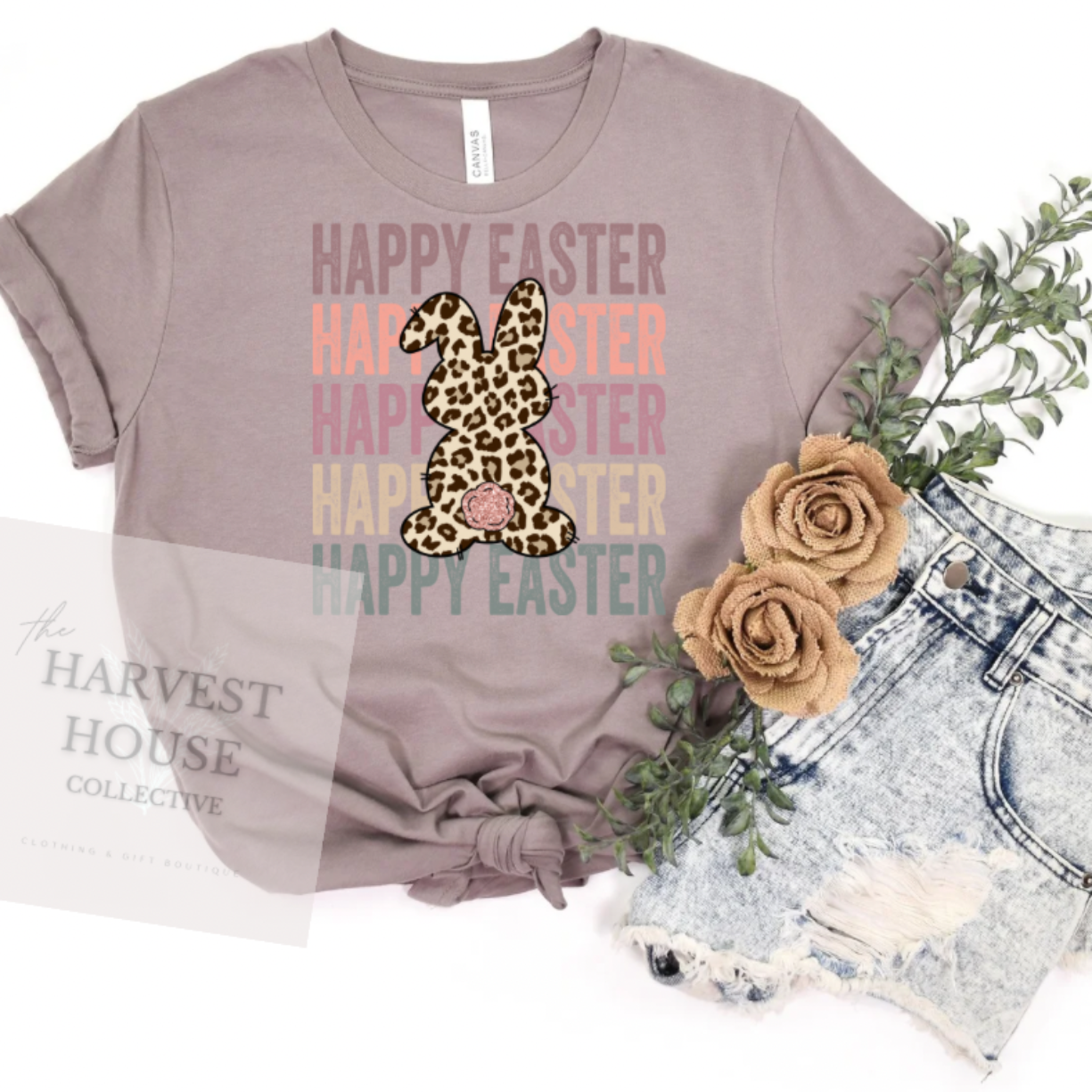 Cheetah Happy Easter Tee