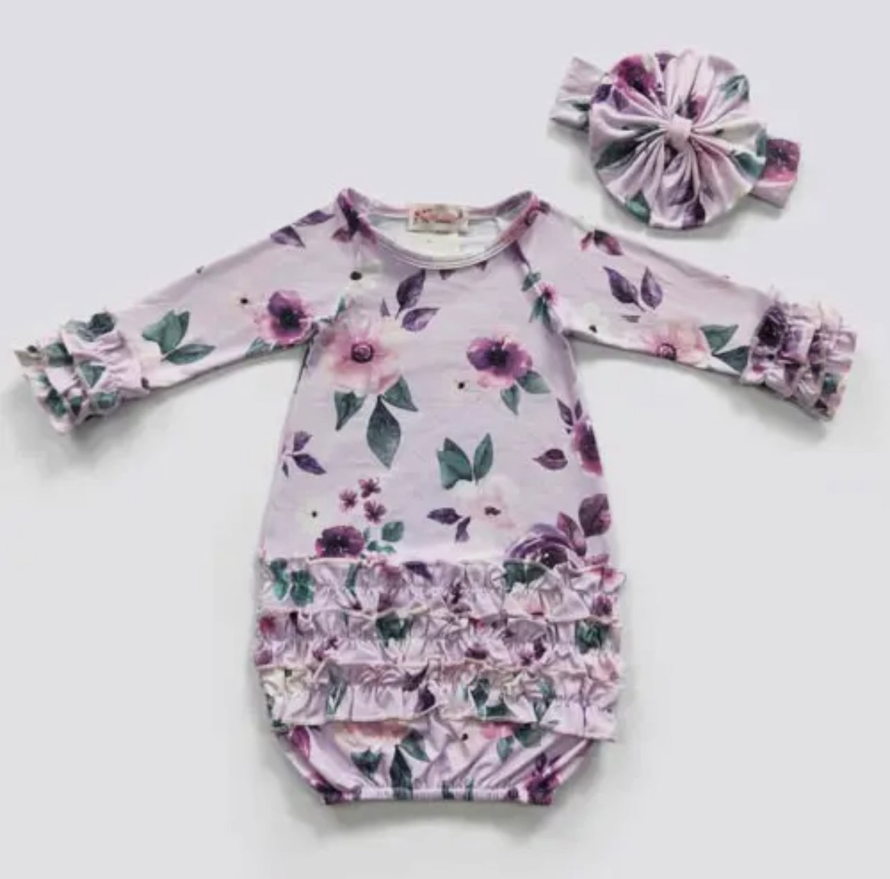 Purple Petal Baby Gown