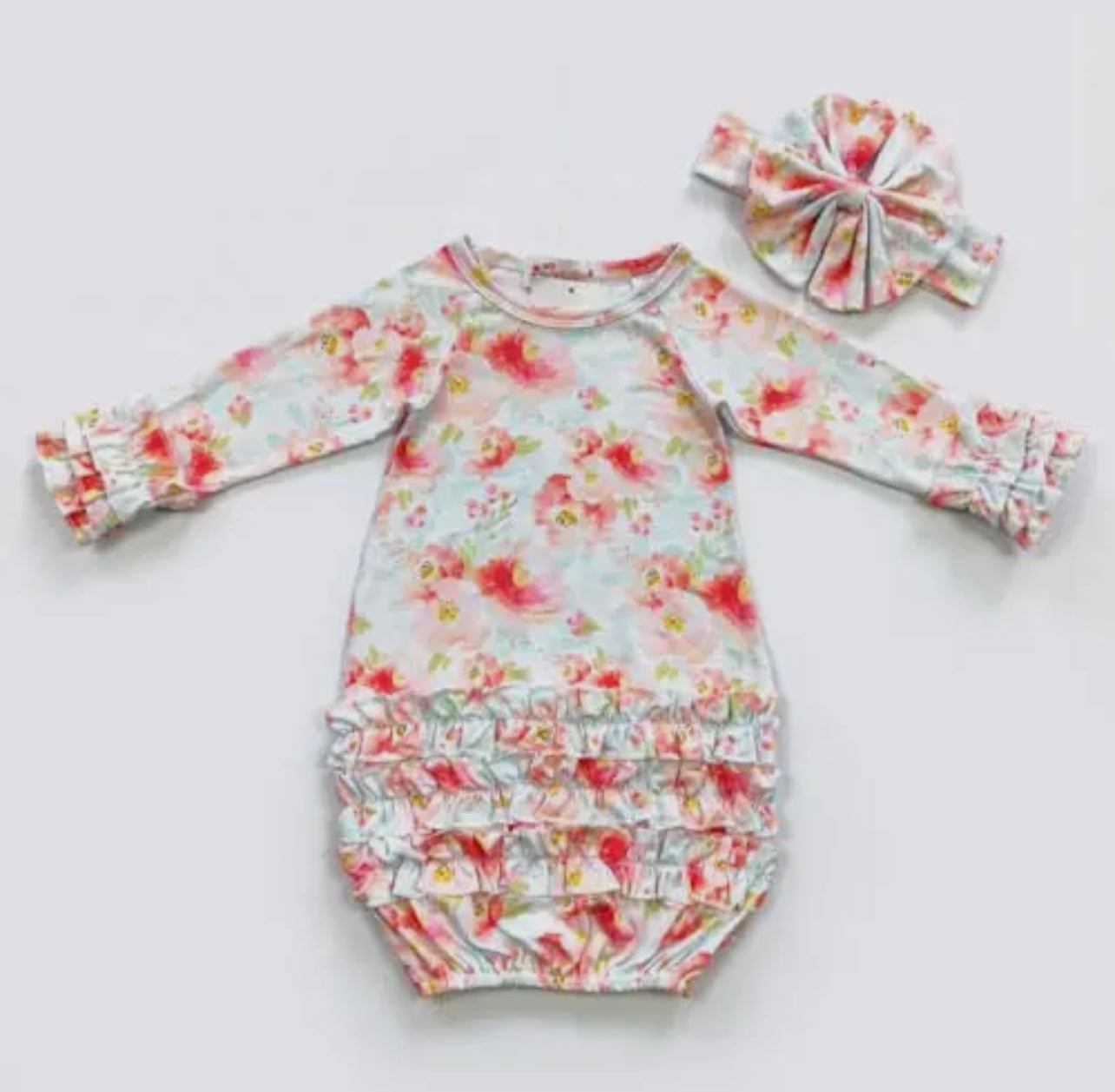 Watercolor Mist Baby Gown