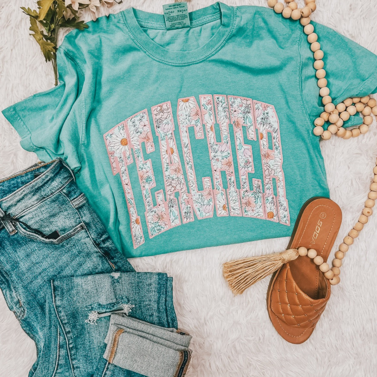 Floral Teacher Tee