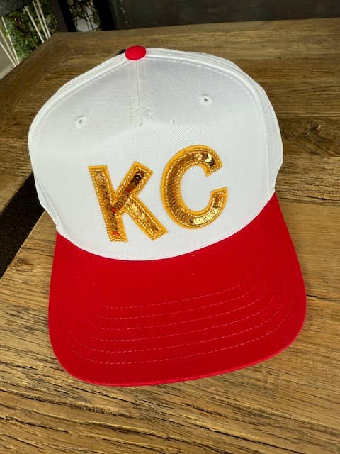 KC Sequin Gold Two Tone Trucker Hat