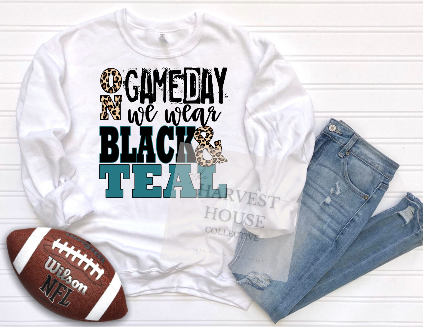 On Gameday We Wear Black And Teal Shirt