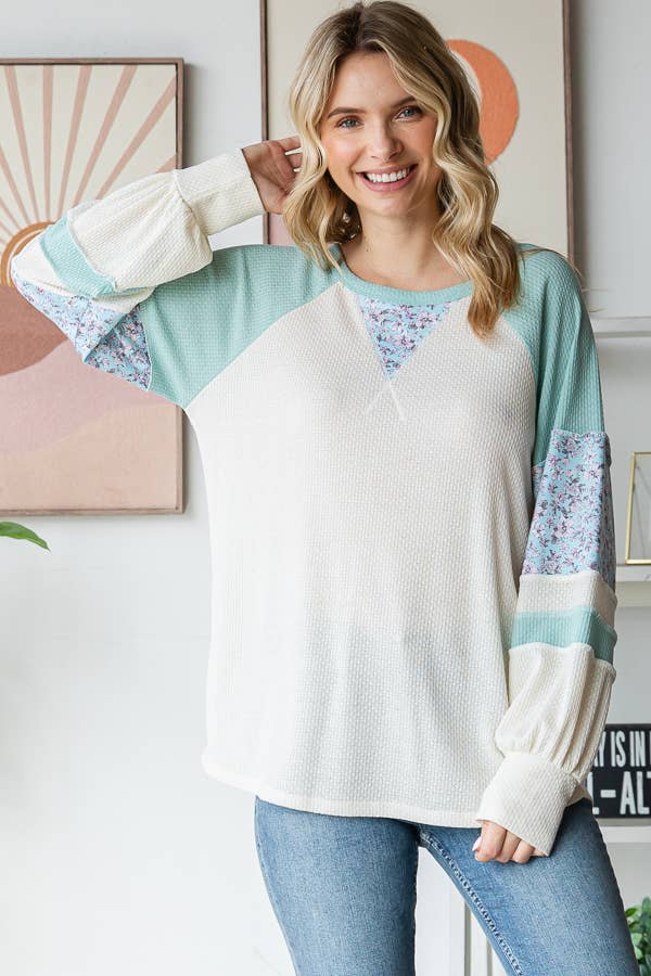 Color Block Raglan Top