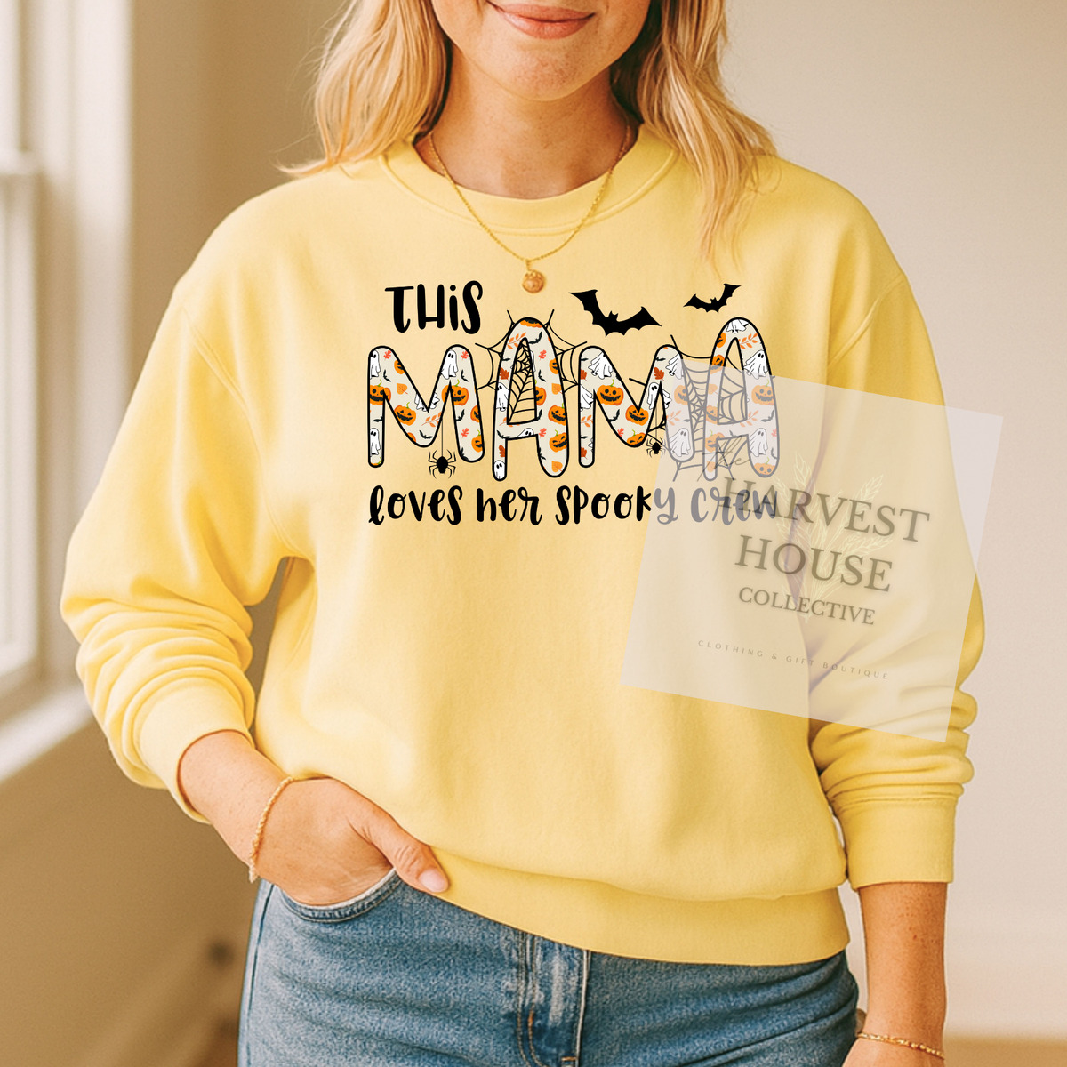 This Mama Loves Her Spooky Crew Crewneck