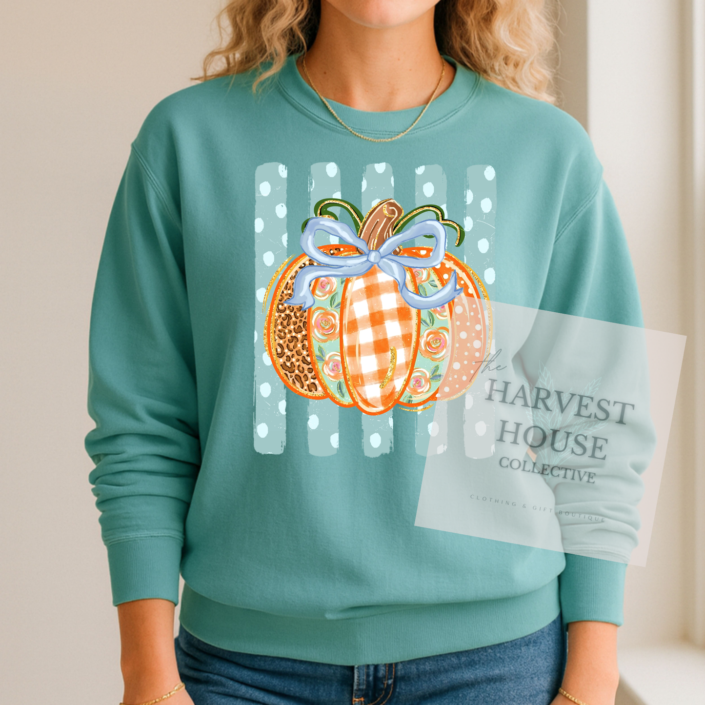 Polka Dot Pumpkin Crewneck