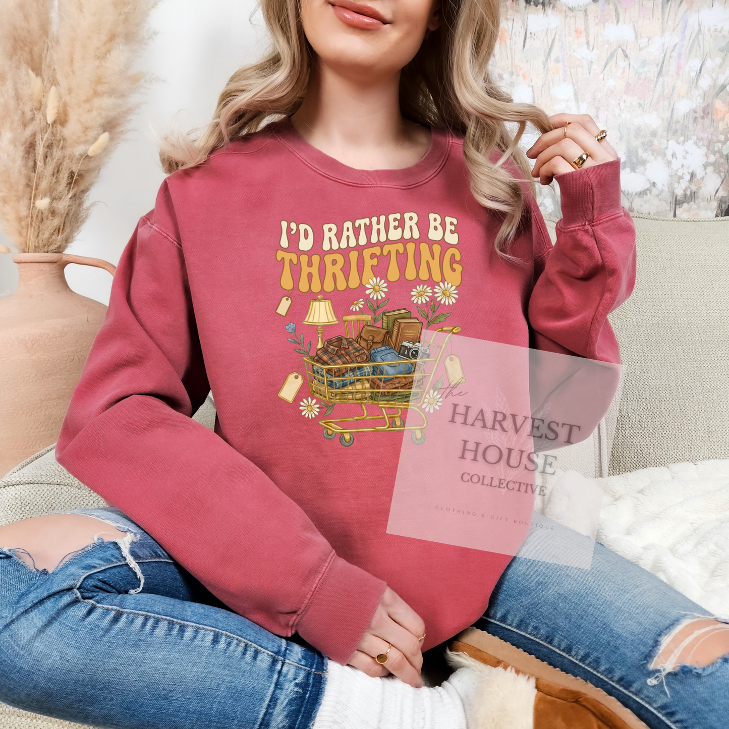 I'd Rather Be Thrifting Comfort Color Crewneck