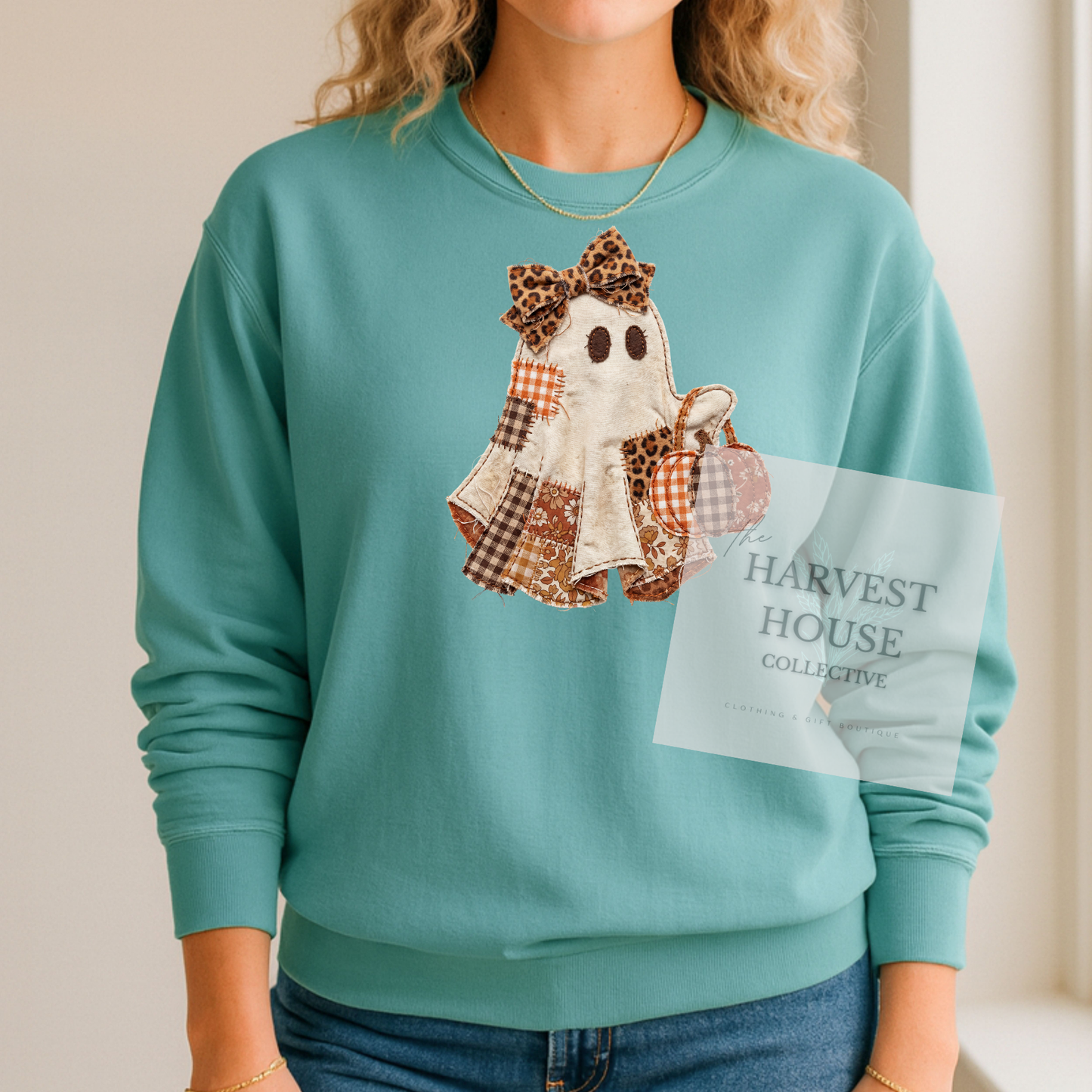 Patchwork Ghostie Comfort Color Crewneck