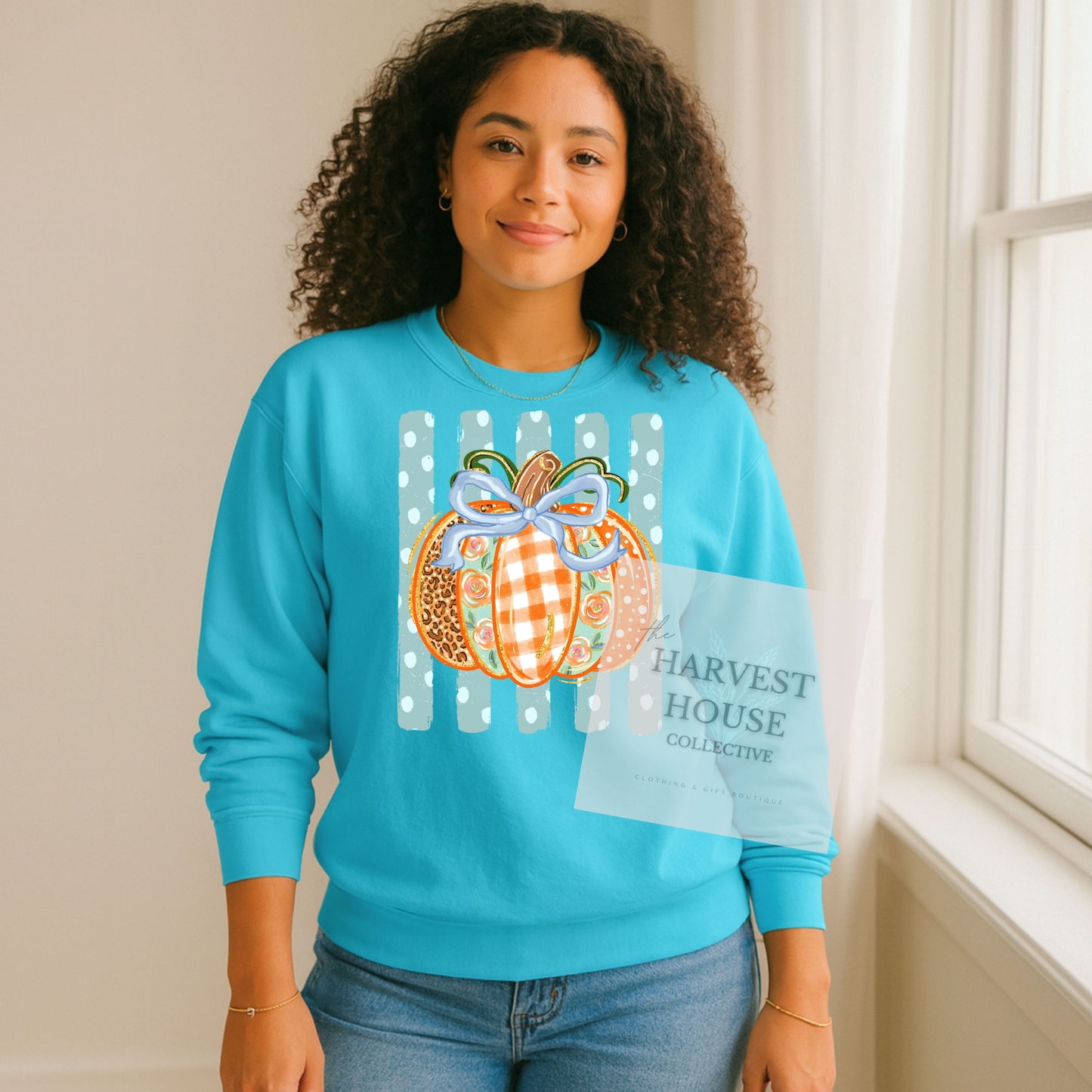Polka Dot Pumpkin Crewneck