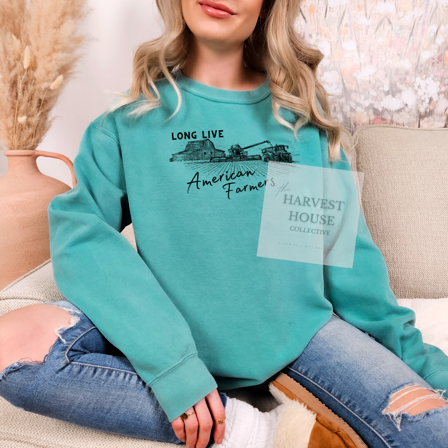 Long Live American Farmers Comfort Color Crewneck