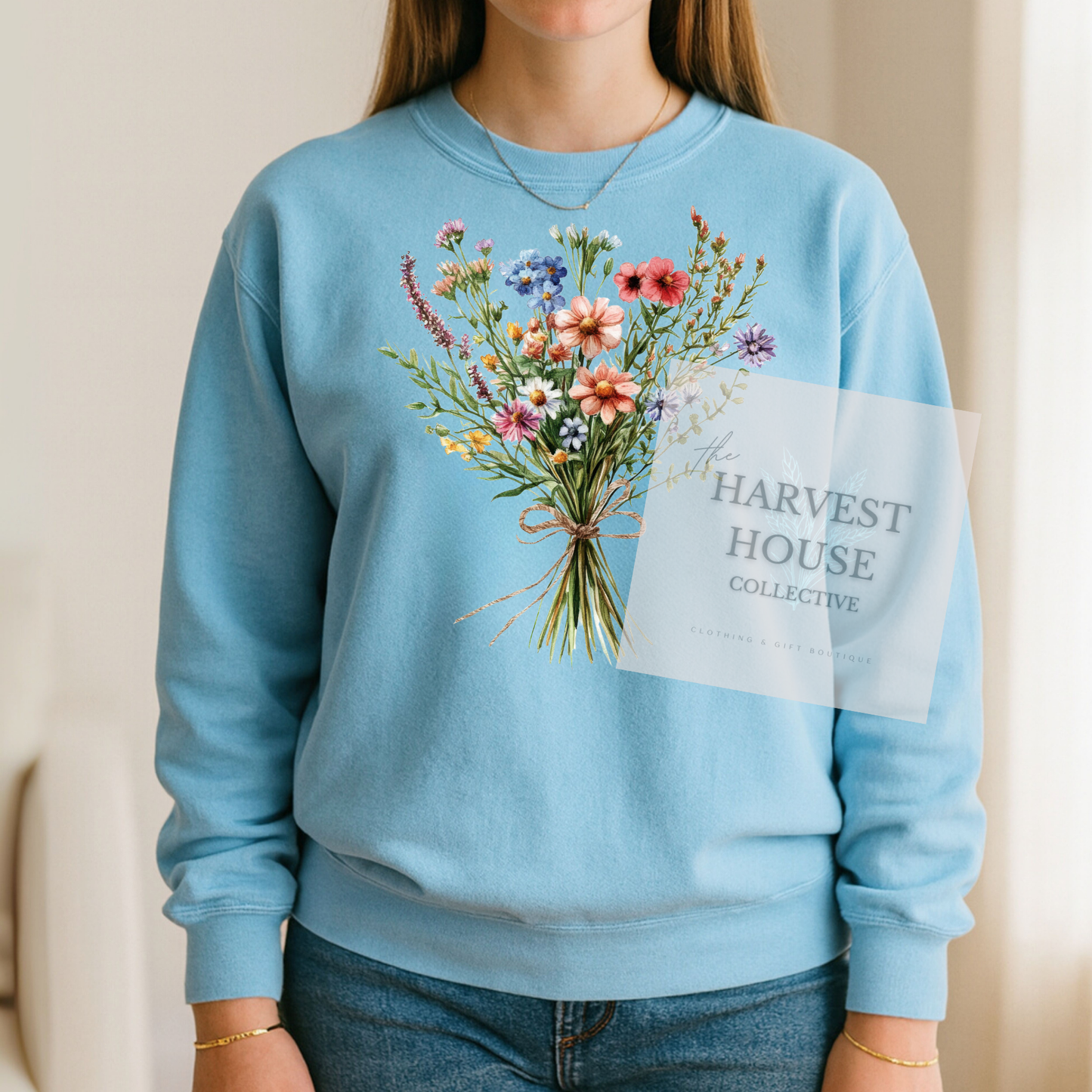 Floral Bouquet Comfort Color Crewneck