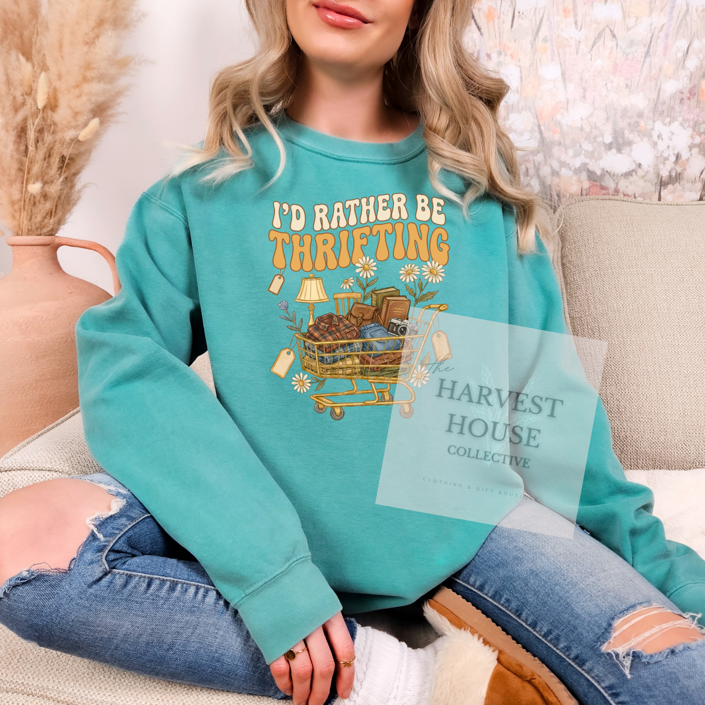 I'd Rather Be Thrifting Comfort Color Crewneck