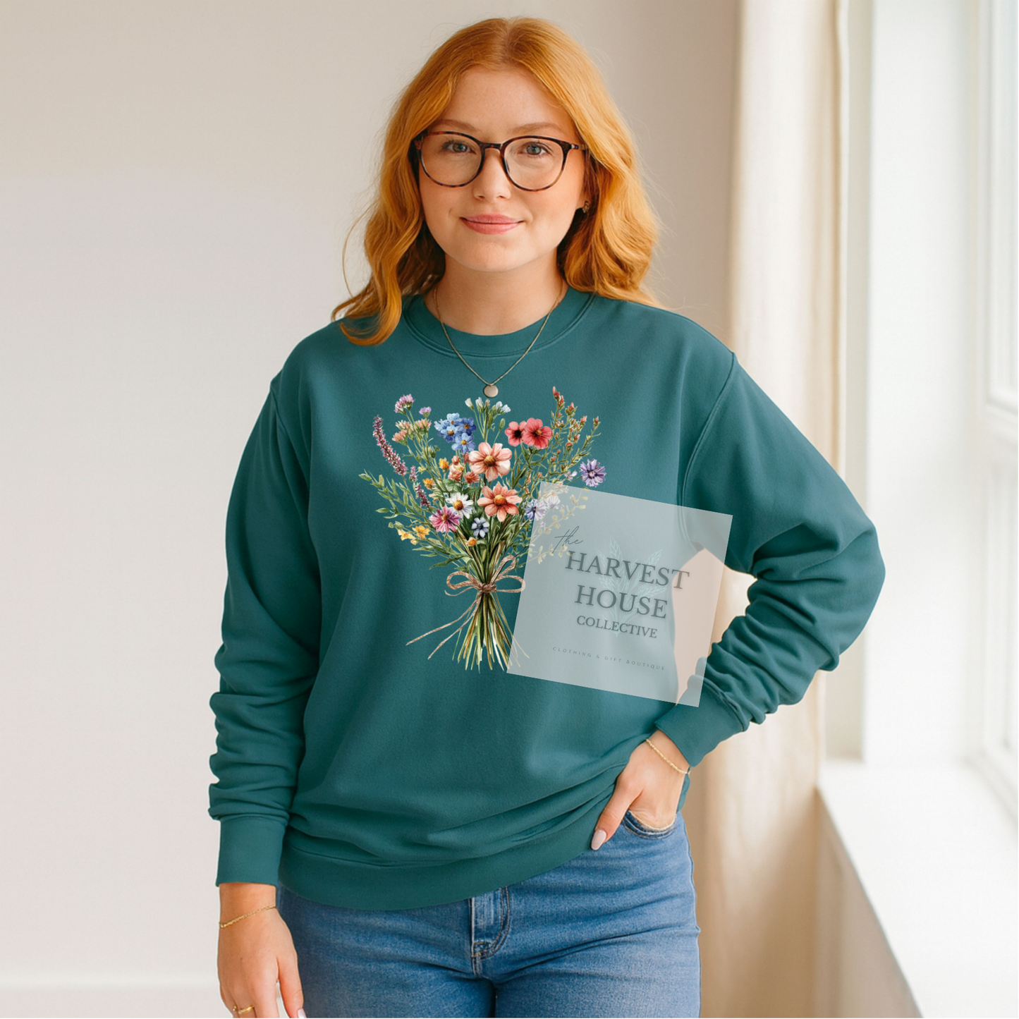 Floral Bouquet Comfort Color Crewneck