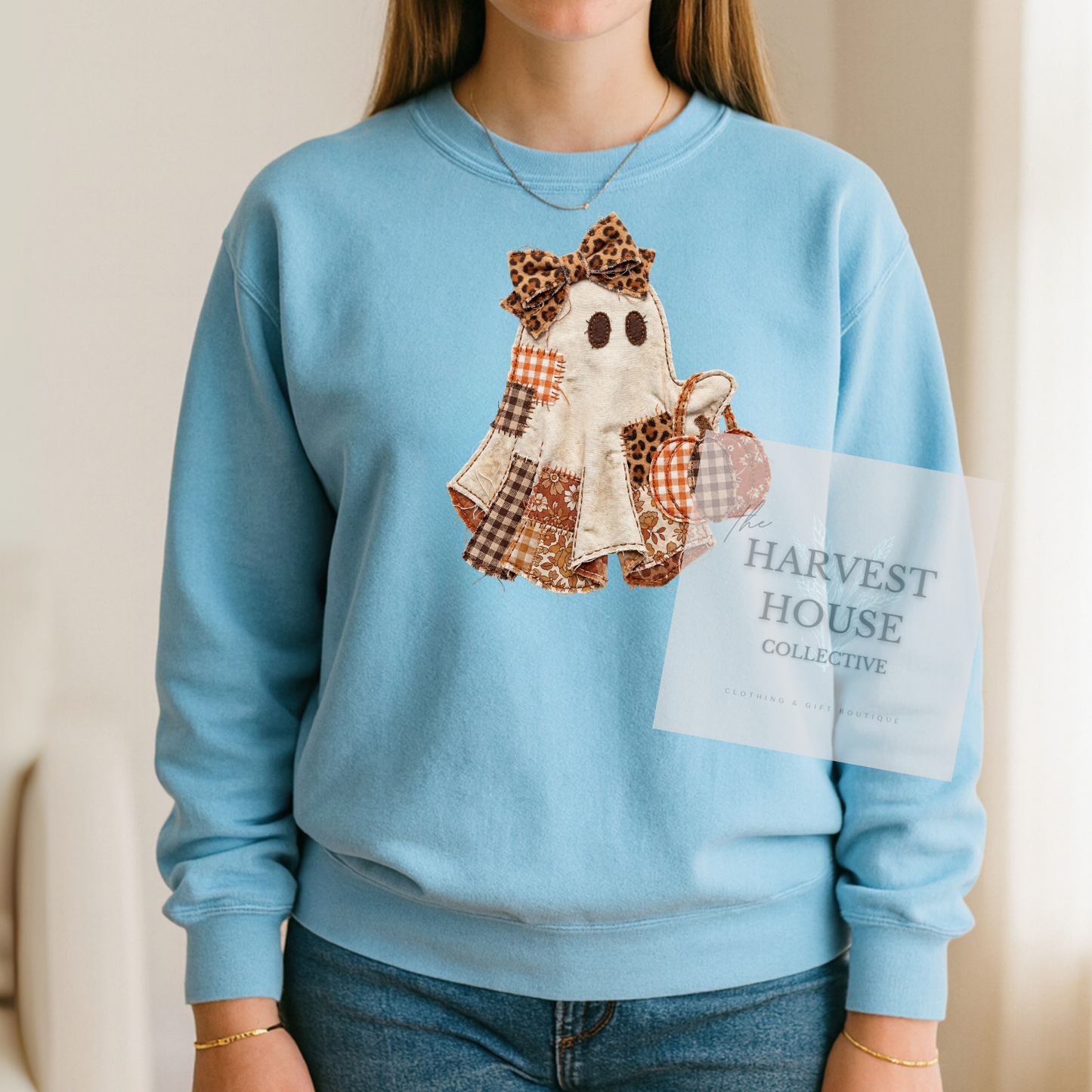 Patchwork Ghostie Comfort Color Crewneck