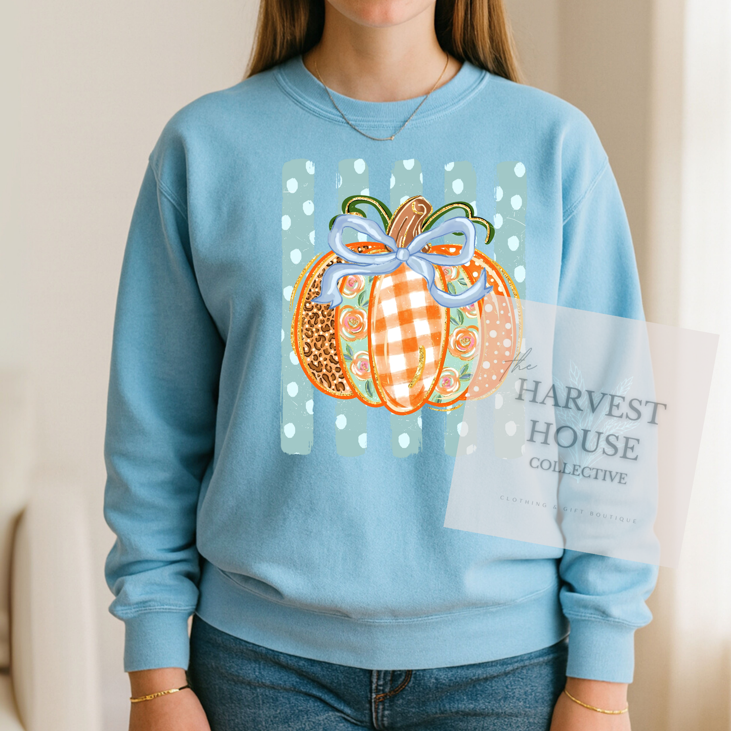 Polka Dot Pumpkin Crewneck