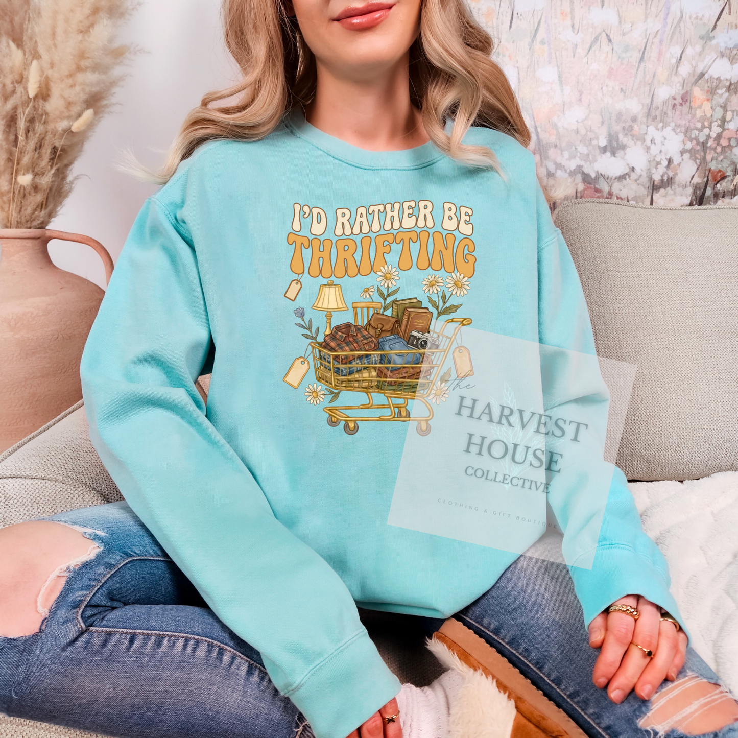I'd Rather Be Thrifting Comfort Color Crewneck