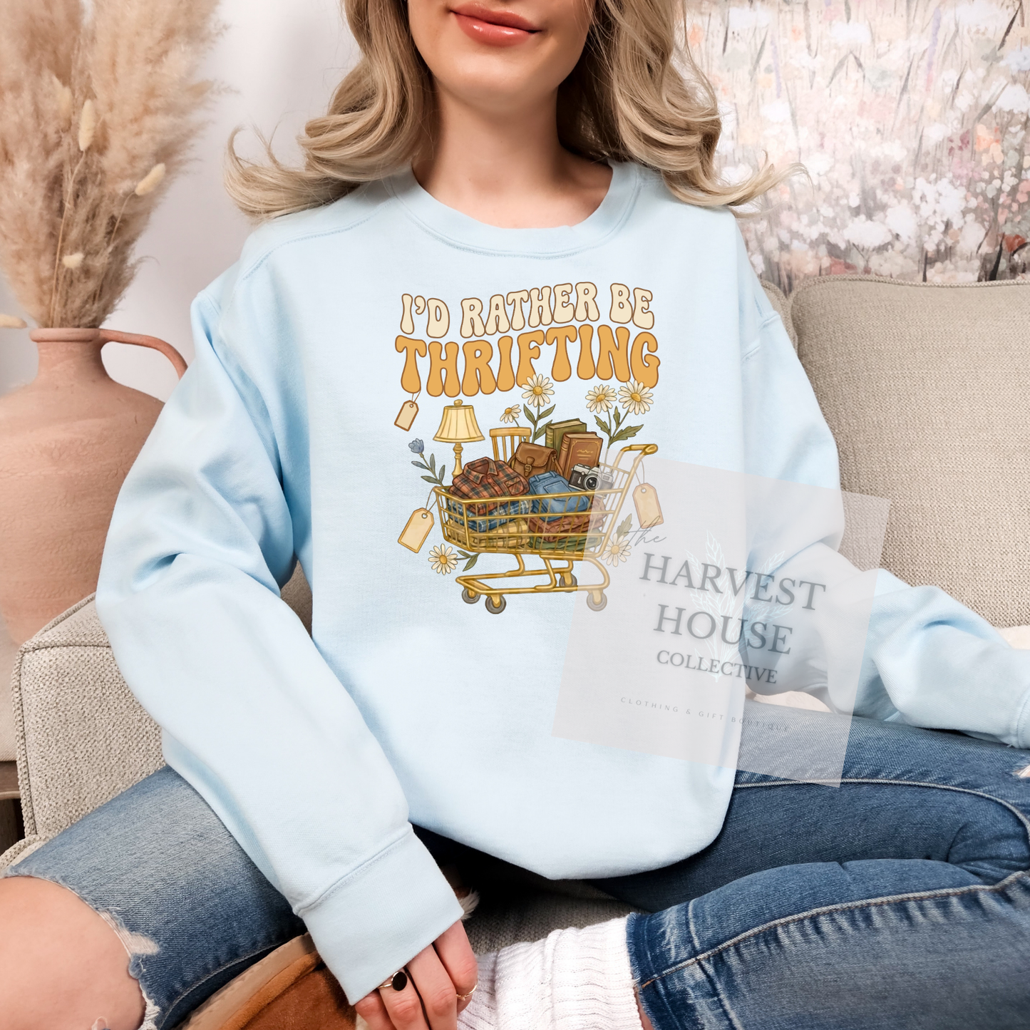I'd Rather Be Thrifting Comfort Color Crewneck