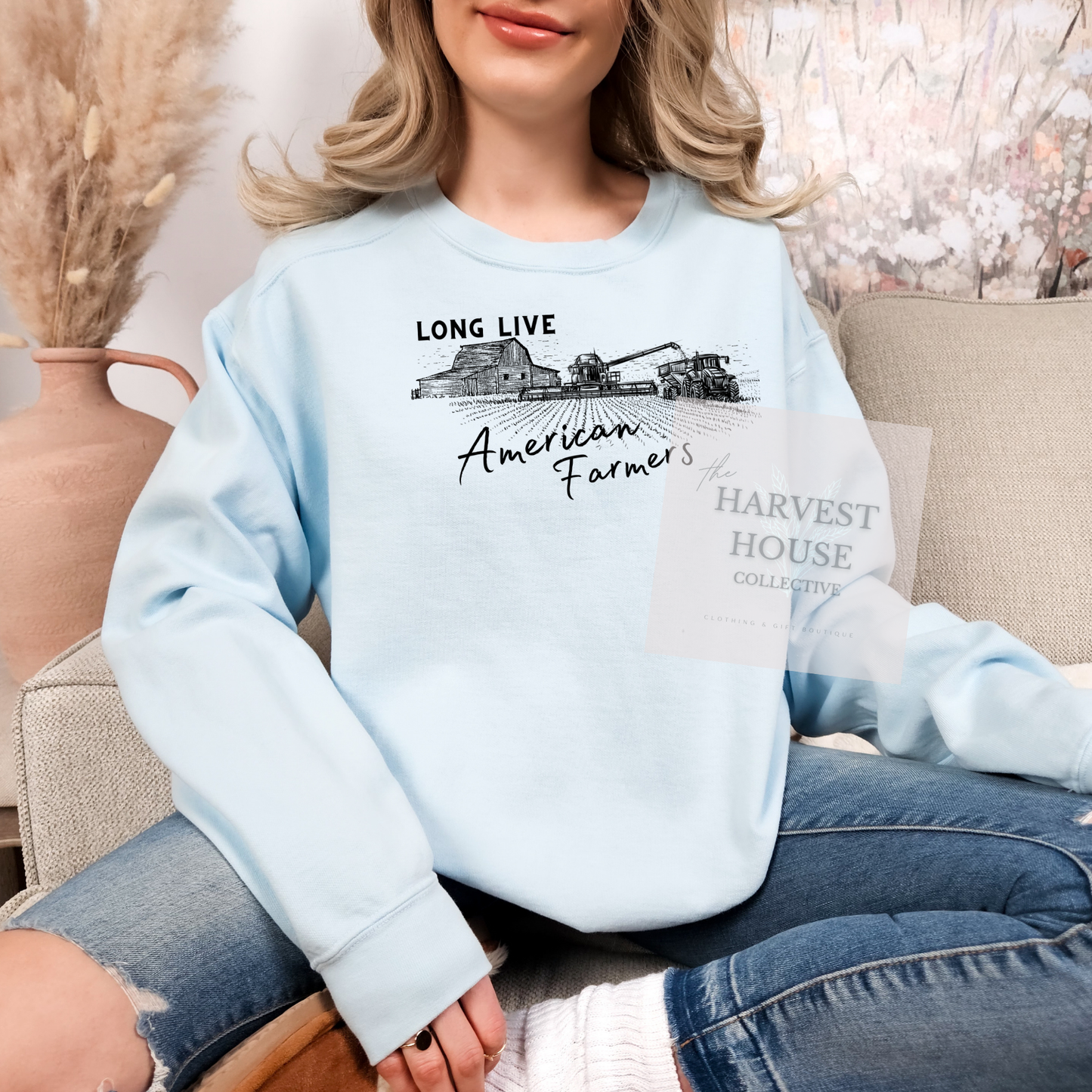 Long Live American Farmers Comfort Color Crewneck