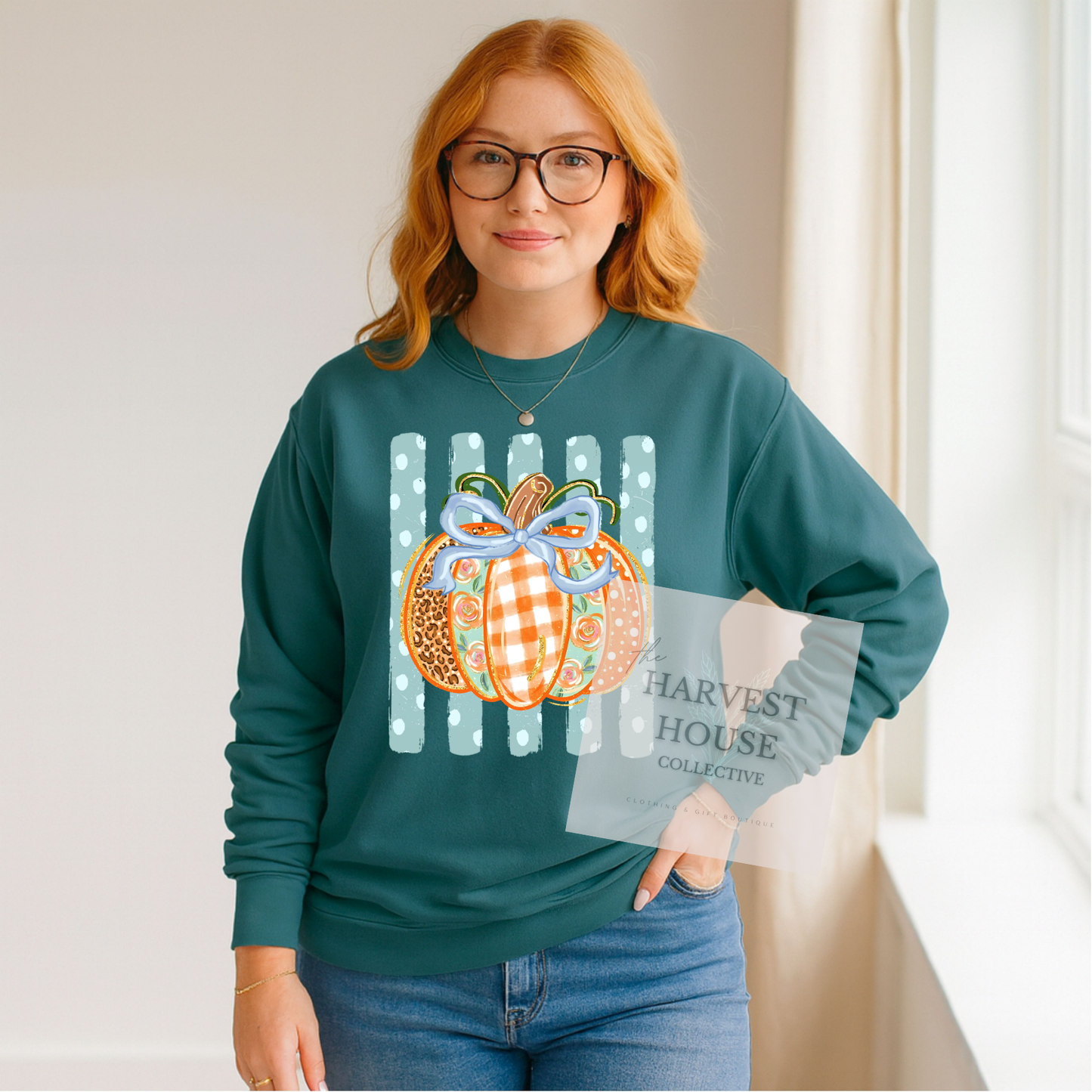 Polka Dot Pumpkin Crewneck