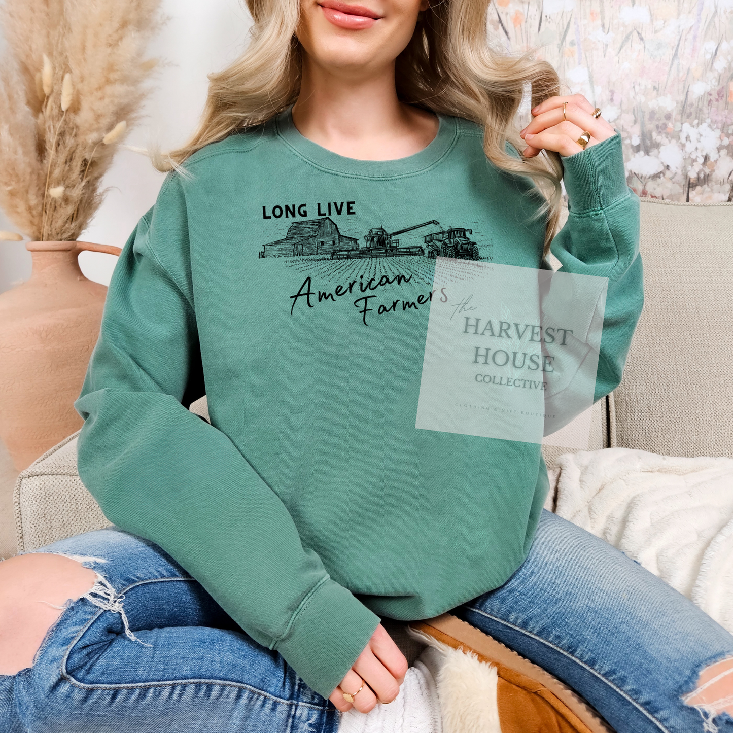 Long Live American Farmers Comfort Color Crewneck