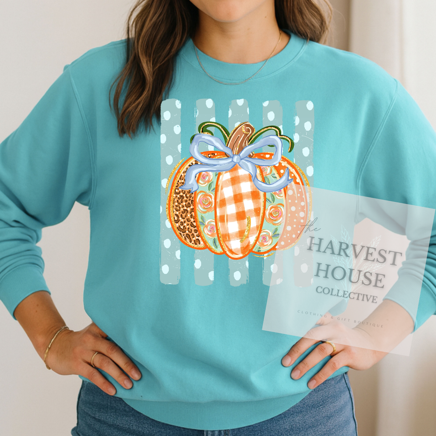 Polka Dot Pumpkin Crewneck