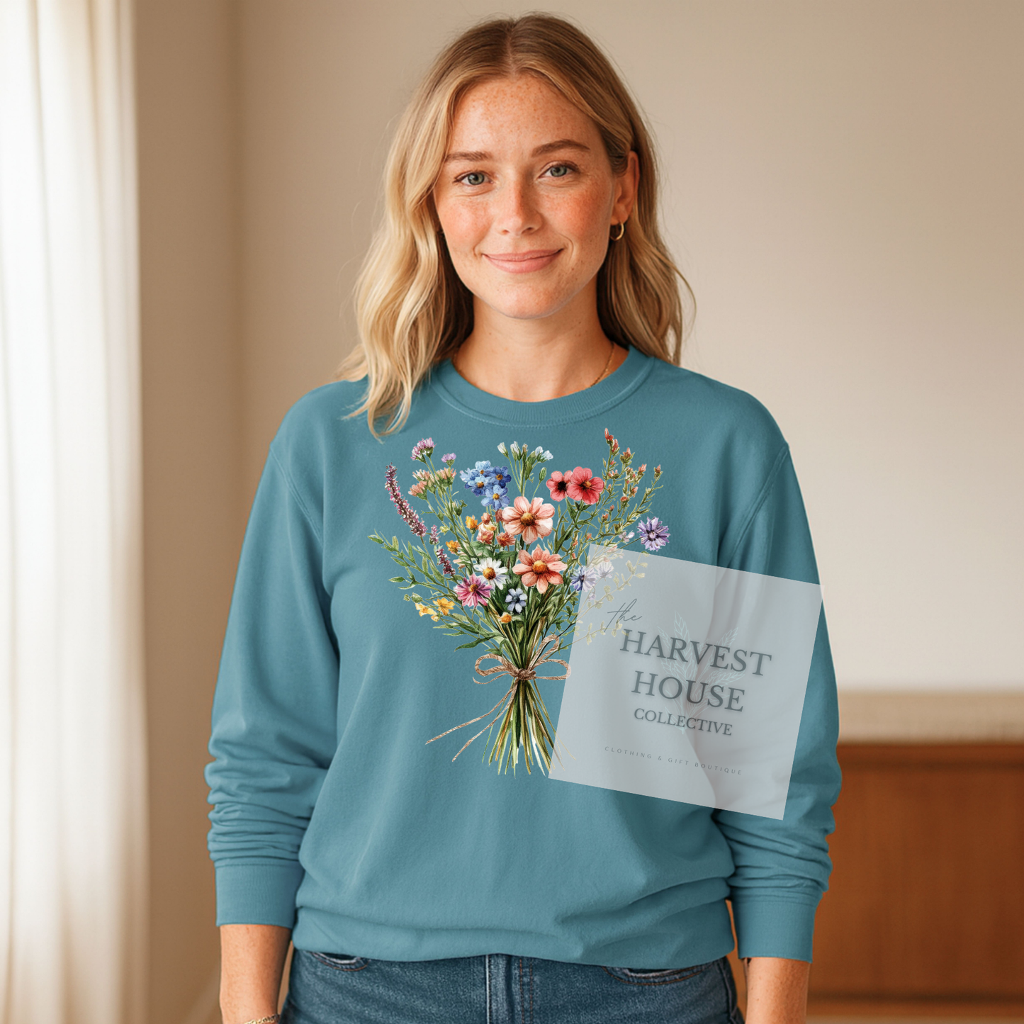 Floral Bouquet Comfort Color Crewneck
