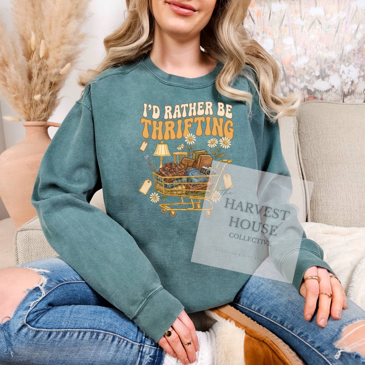 I'd Rather Be Thrifting Comfort Color Crewneck