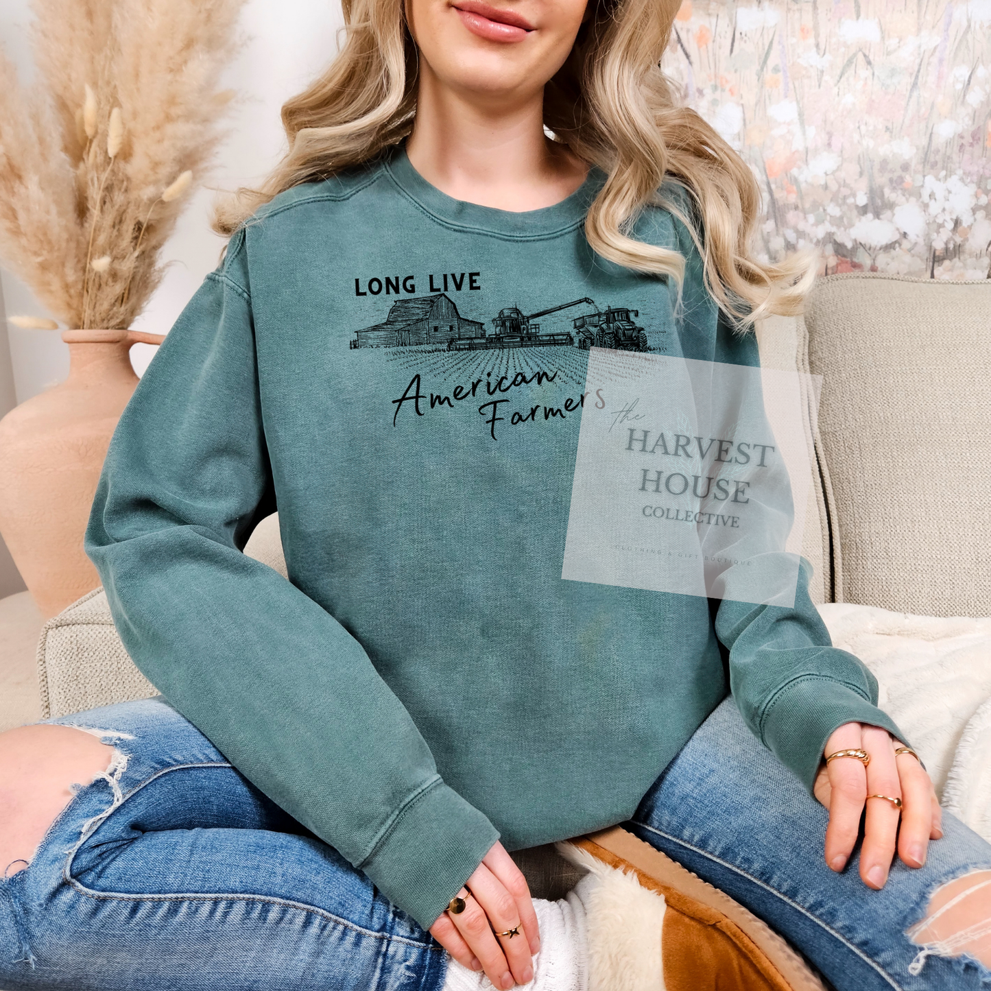Long Live American Farmers Comfort Color Crewneck