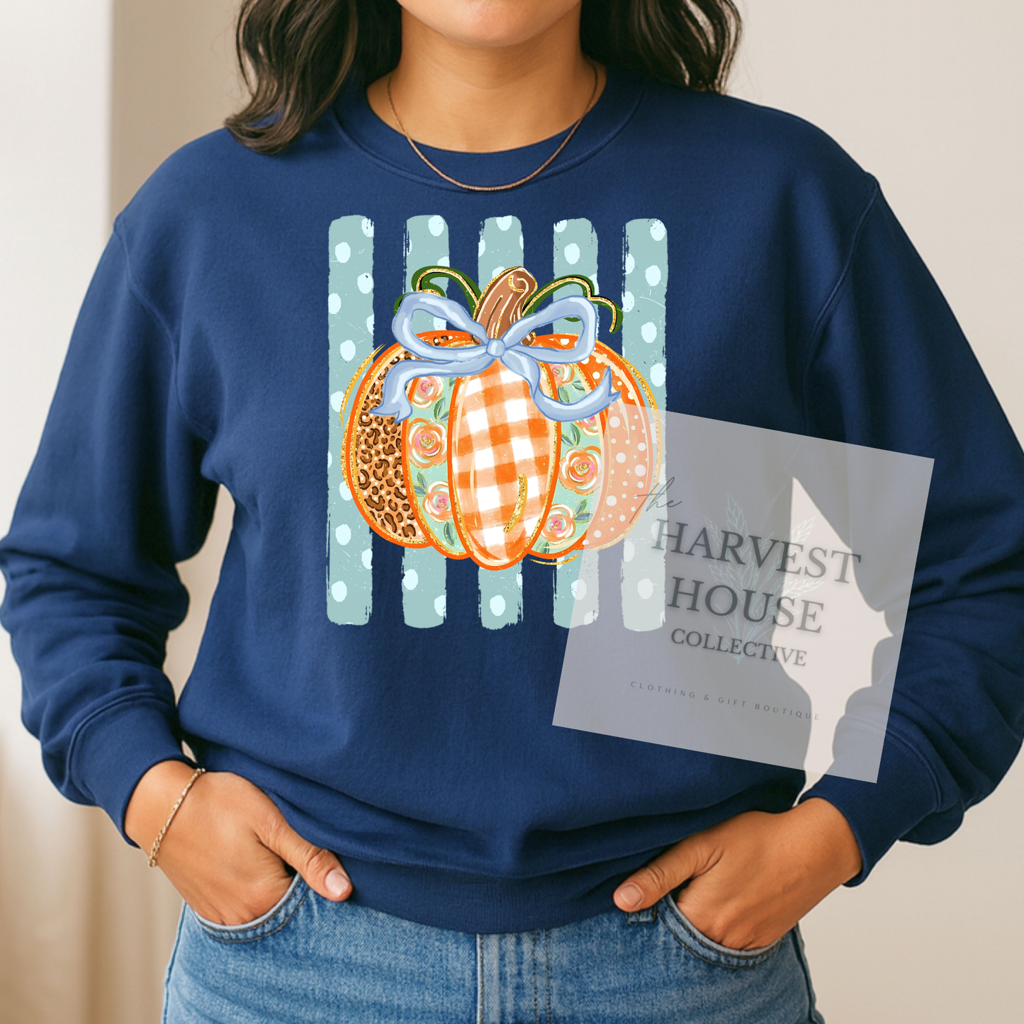 Polka Dot Pumpkin Crewneck