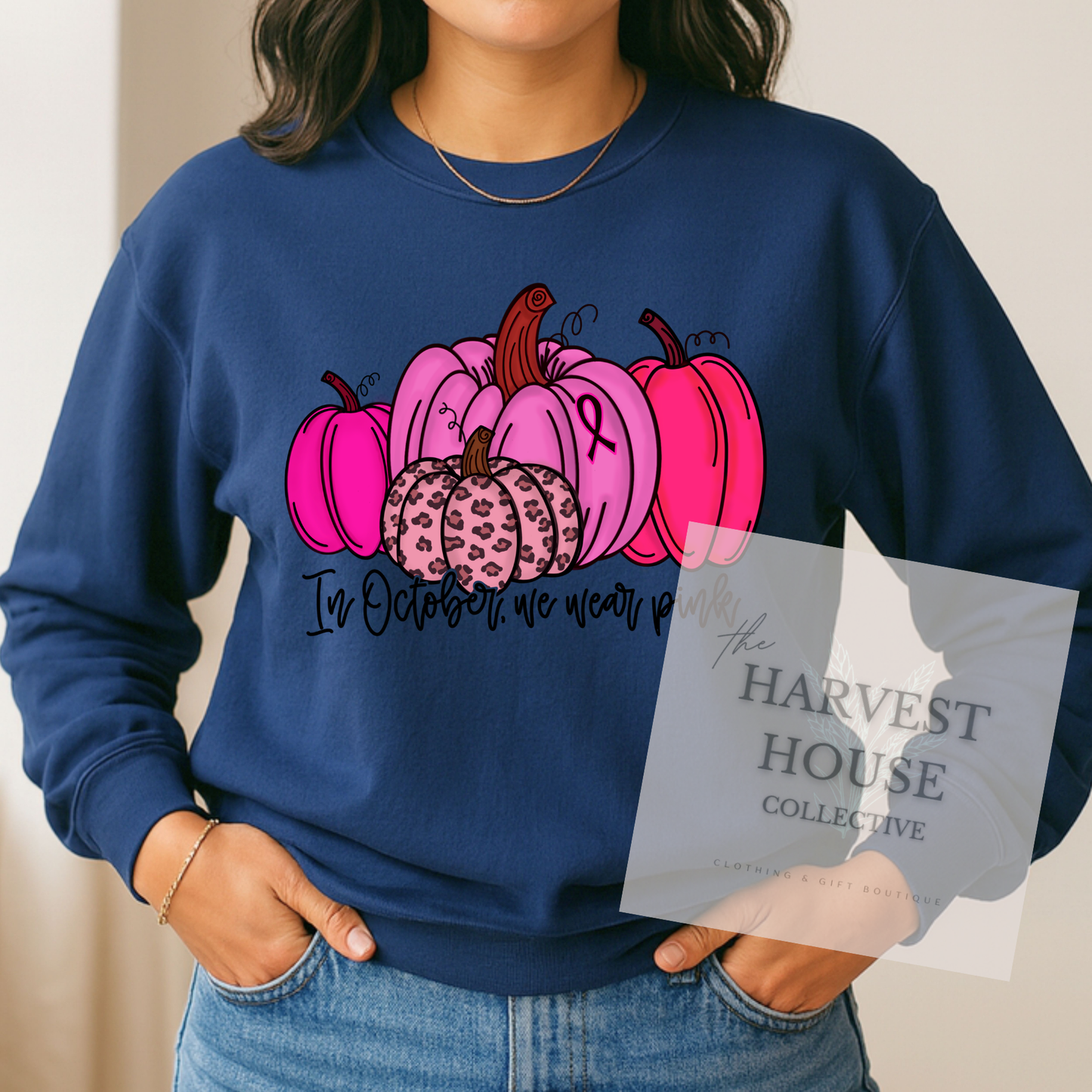 In October We Wear Pink Comfort Color Crewneck