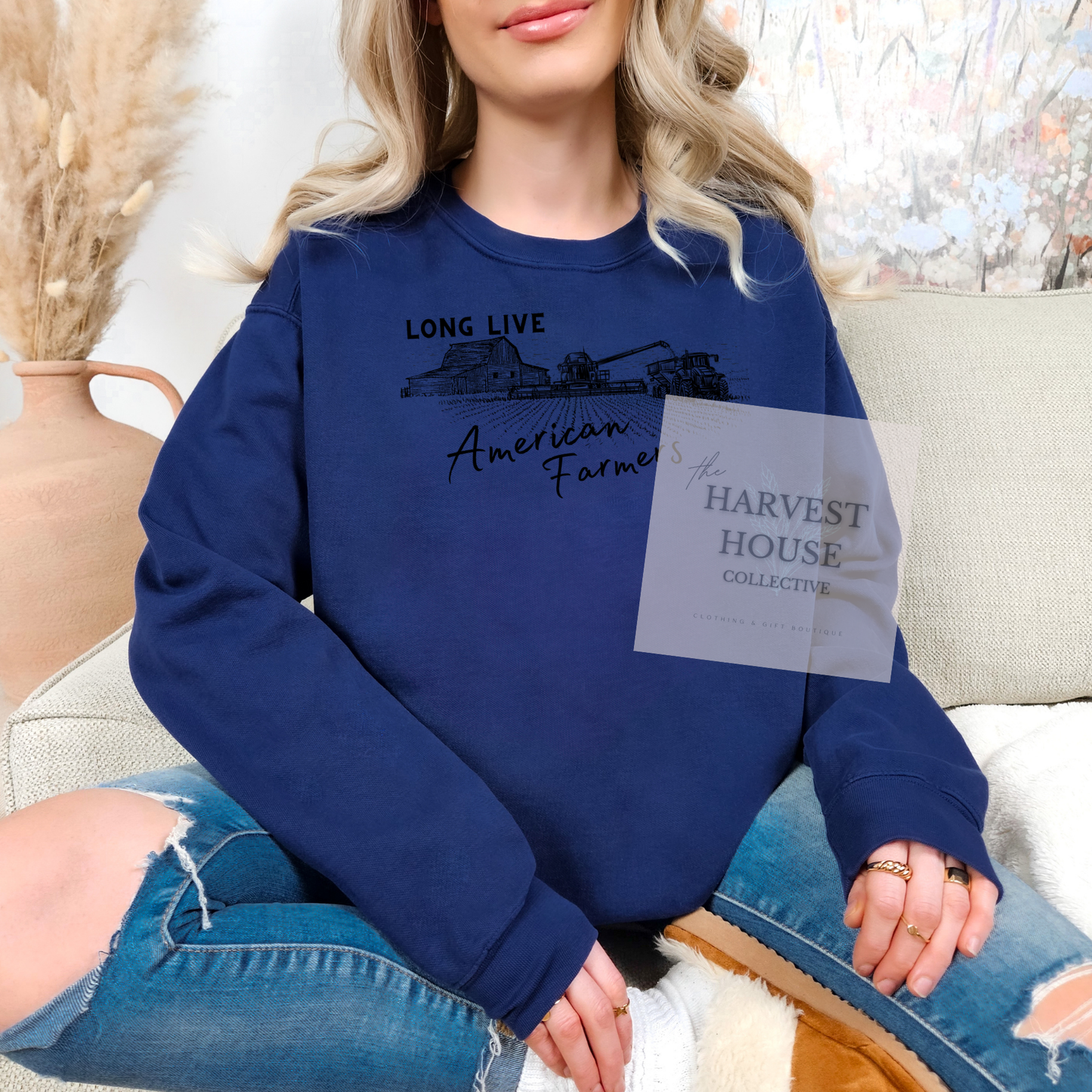 Long Live American Farmers Comfort Color Crewneck