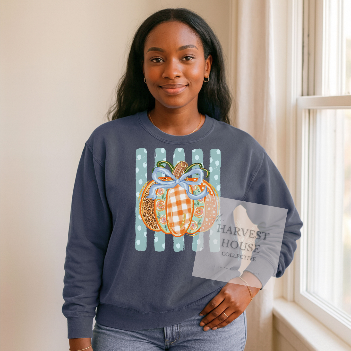 Polka Dot Pumpkin Crewneck