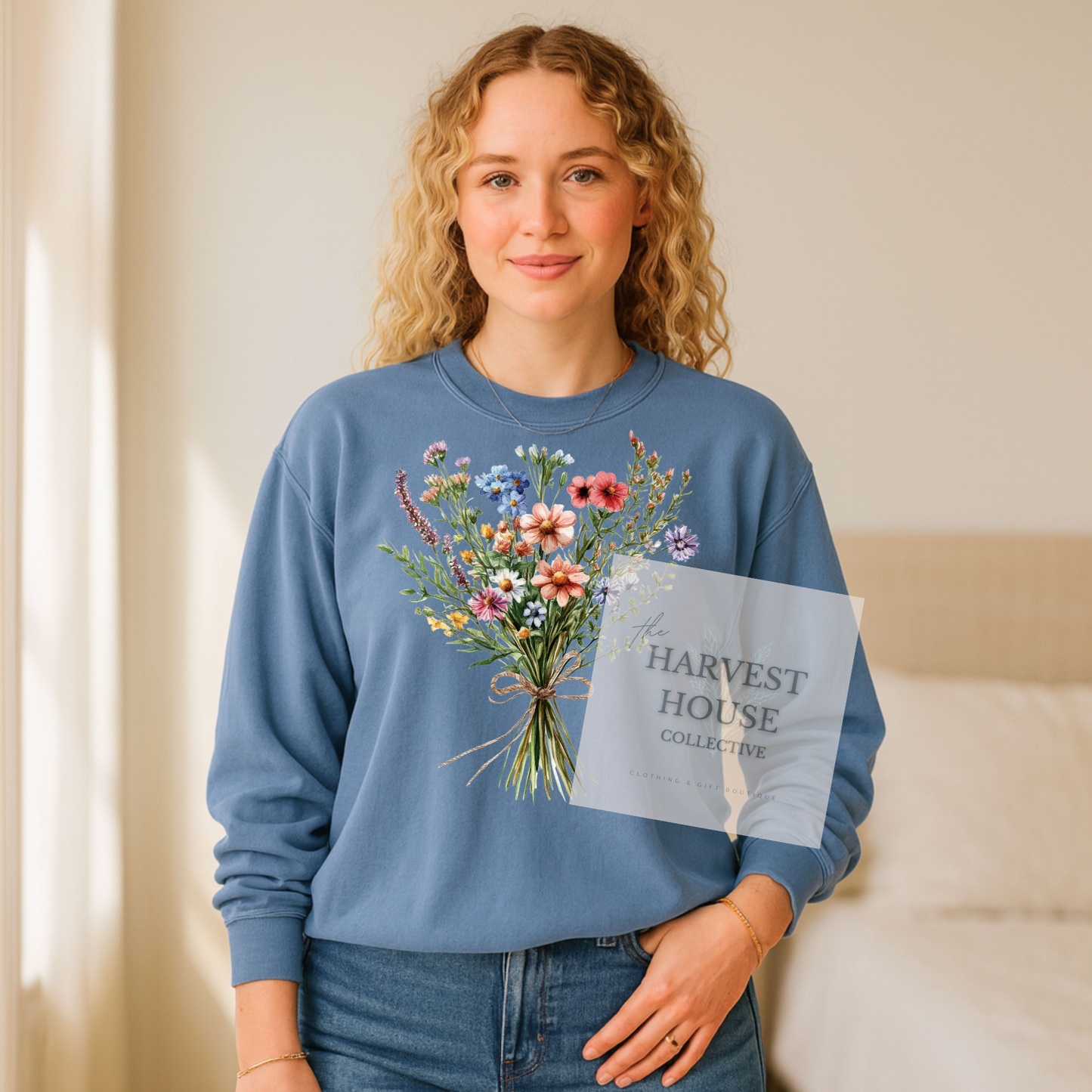 Floral Bouquet Comfort Color Crewneck