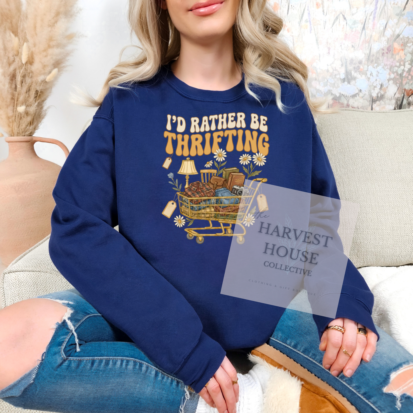 I'd Rather Be Thrifting Comfort Color Crewneck