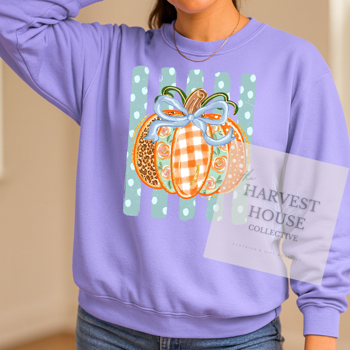 Polka Dot Pumpkin Crewneck