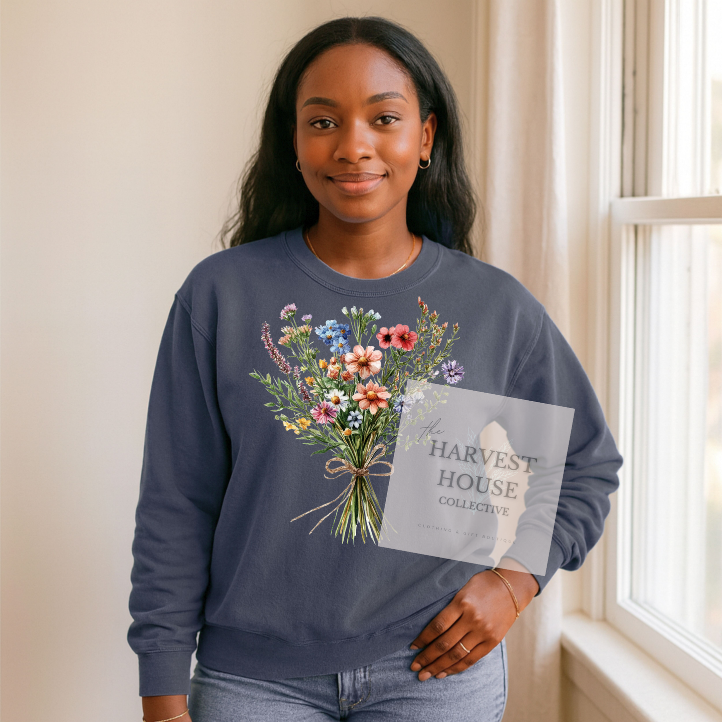 Floral Bouquet Comfort Color Crewneck