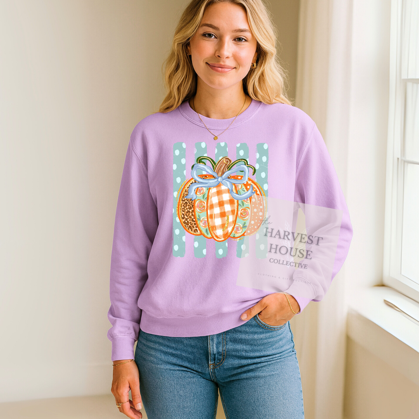 Polka Dot Pumpkin Crewneck