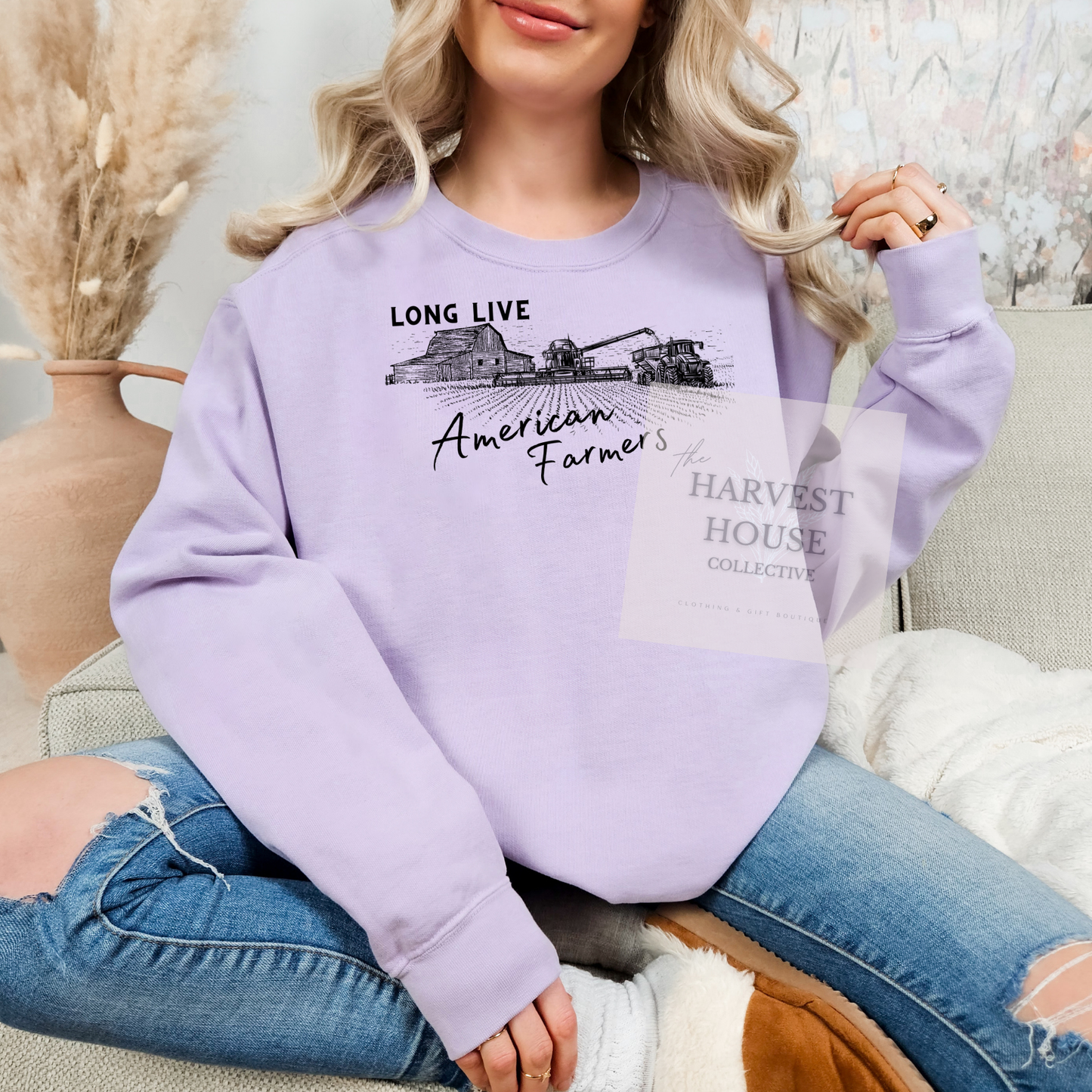 Long Live American Farmers Comfort Color Crewneck