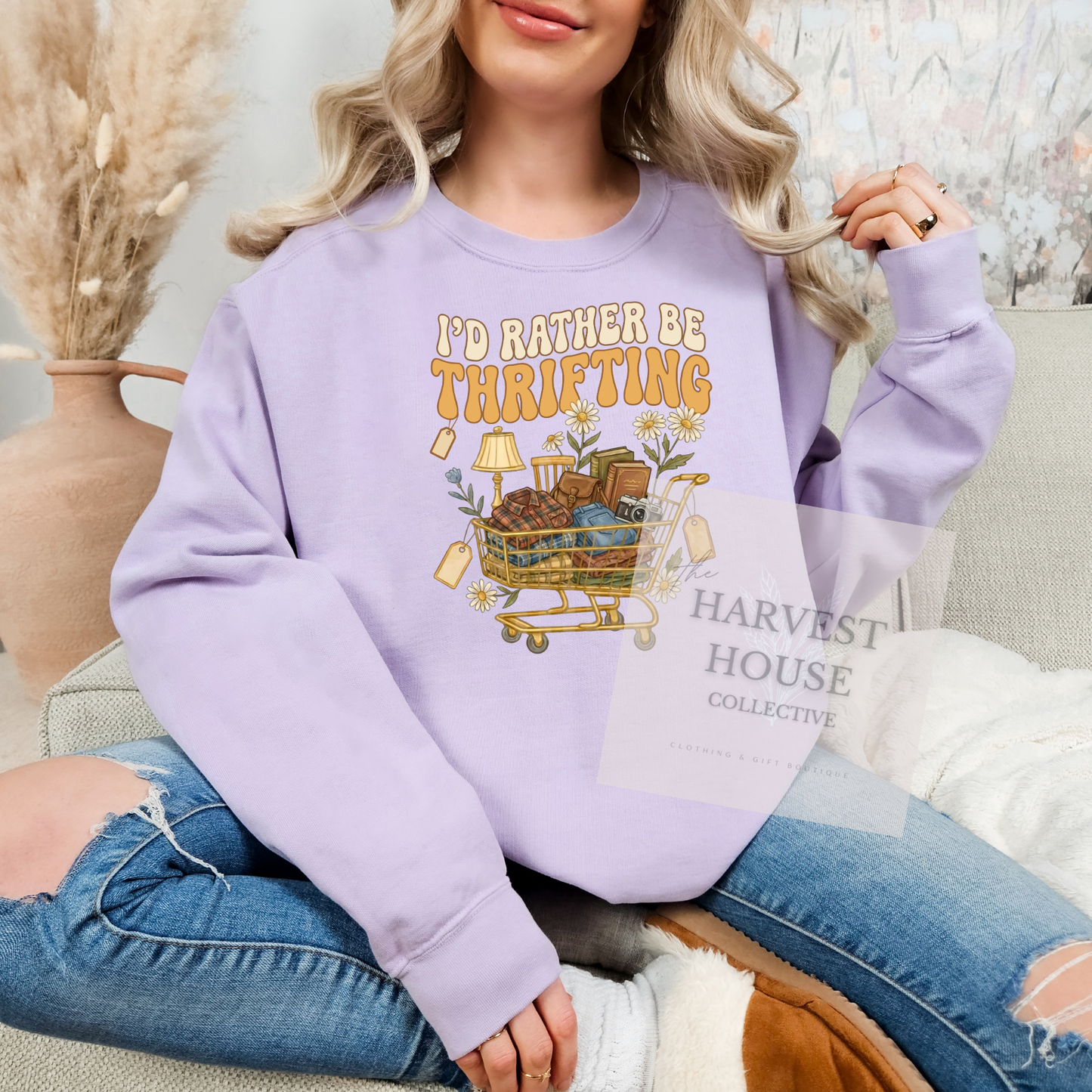 I'd Rather Be Thrifting Comfort Color Crewneck