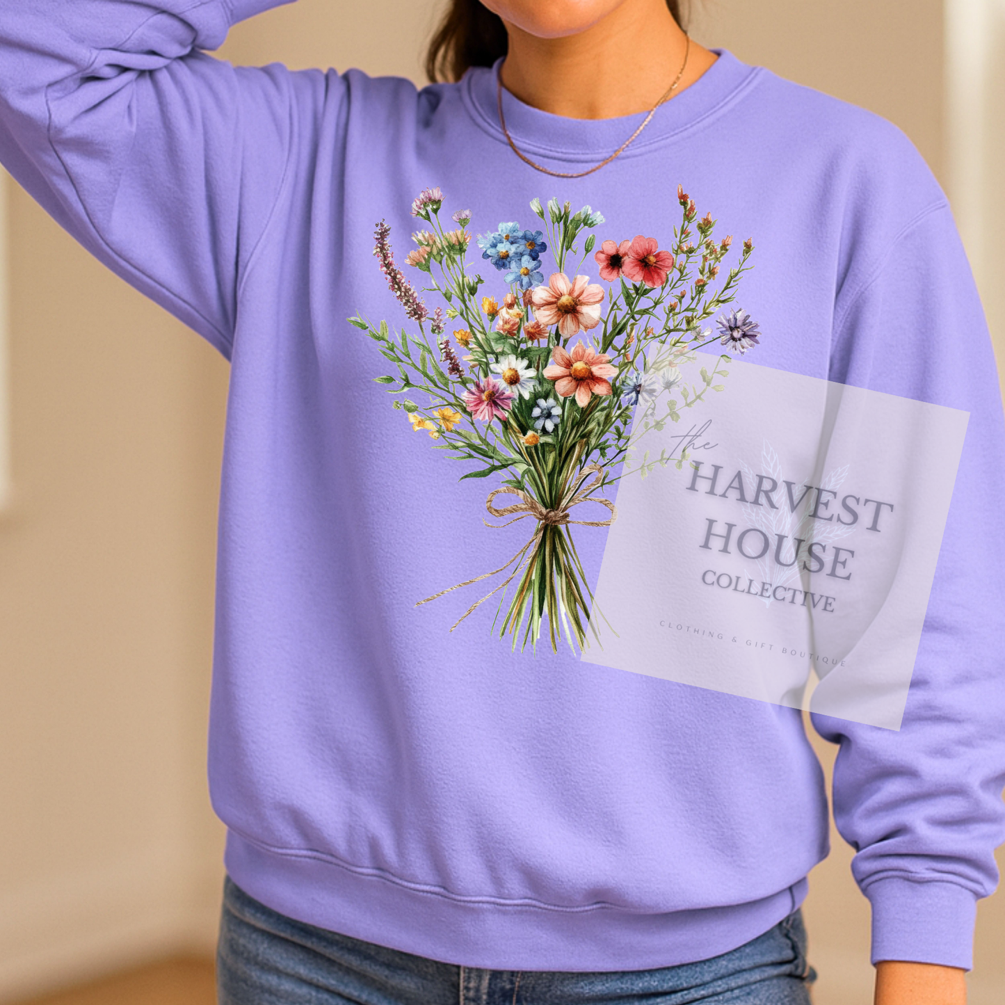 Floral Bouquet Comfort Color Crewneck